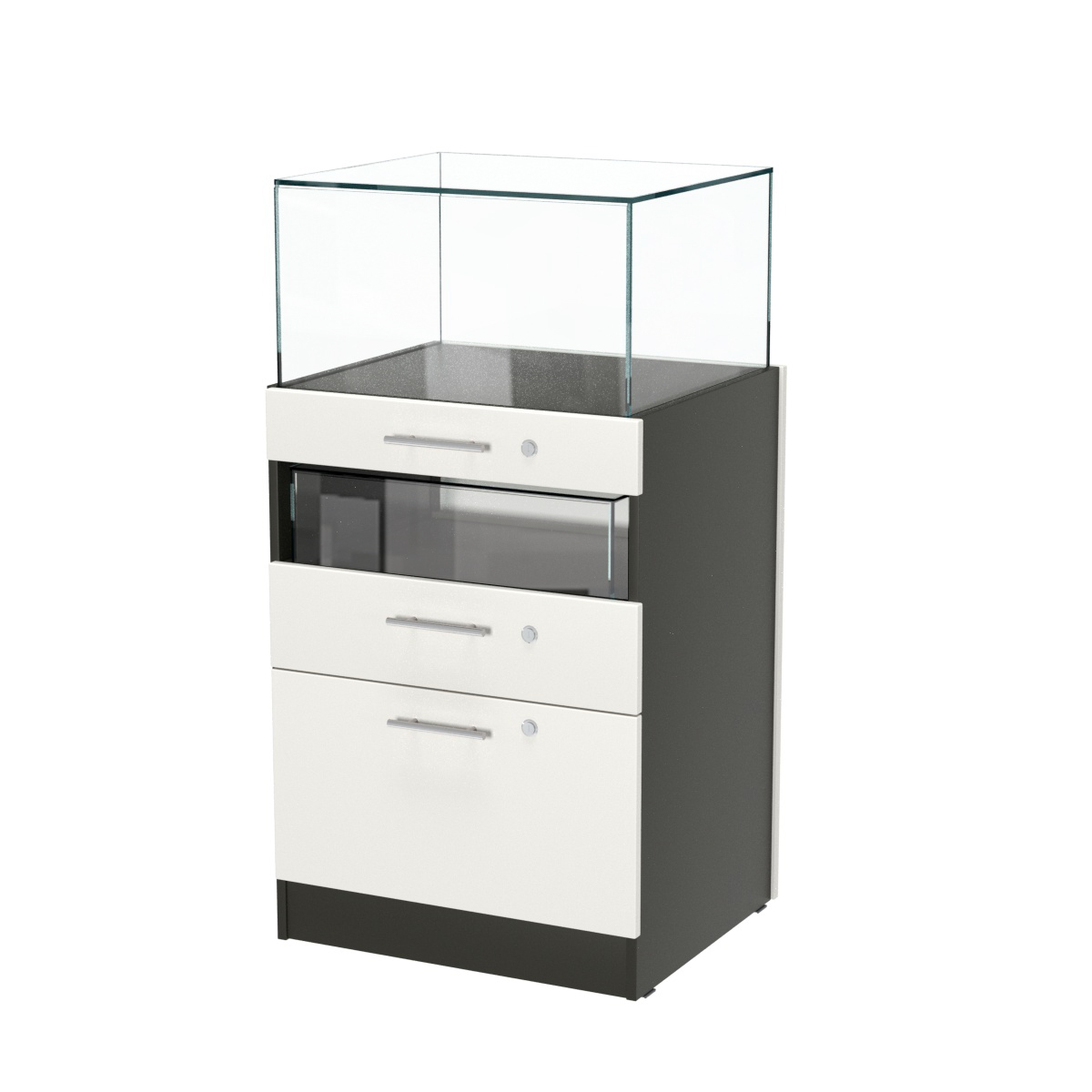 Прилавок ювелирный "Диаманд" №2-600 пристенный Черный и Белый