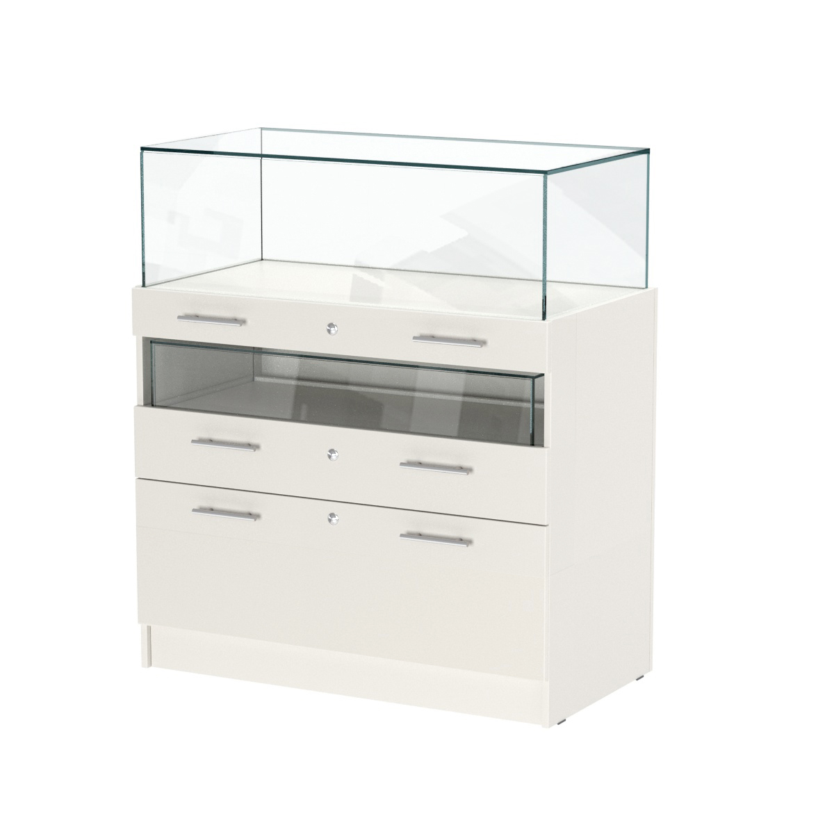 Прилавок ювелирный "Диаманд" №2-1000 пристенный Белый