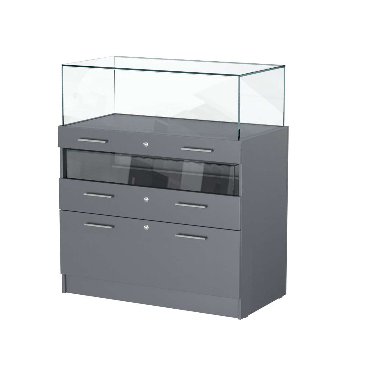 Прилавок ювелирный "Диаманд" №2-1000 пристенный Темно-Серый