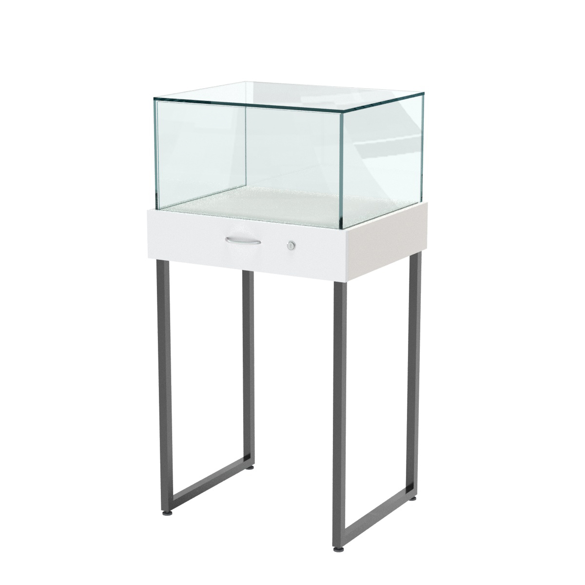 Прилавок ювелирный "Диаманд" №4-600 ЛДСП белый + МДФ белый