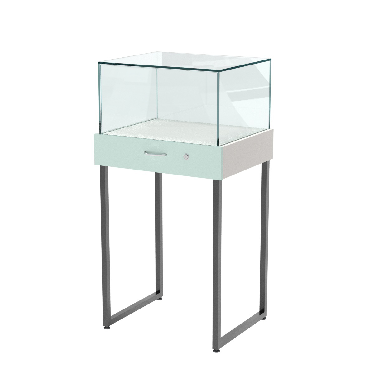 Прилавок ювелирный "Диаманд" №4-600 ЛДСП белый + МДФ мята