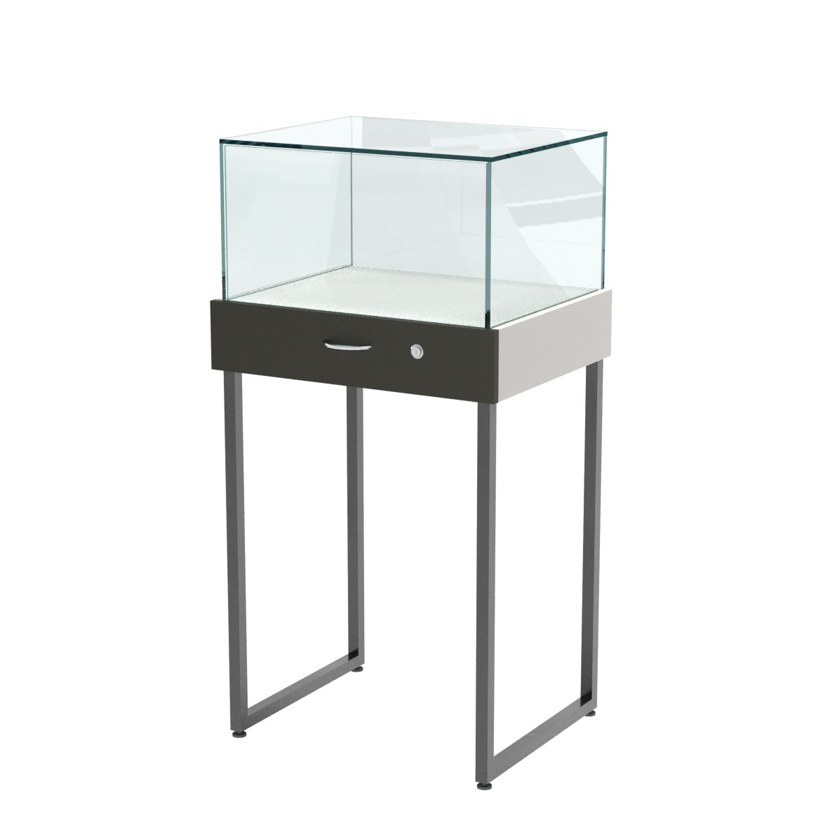 Прилавок ювелирный "Диаманд" №4-600 ЛДСП белый + МДФ черный