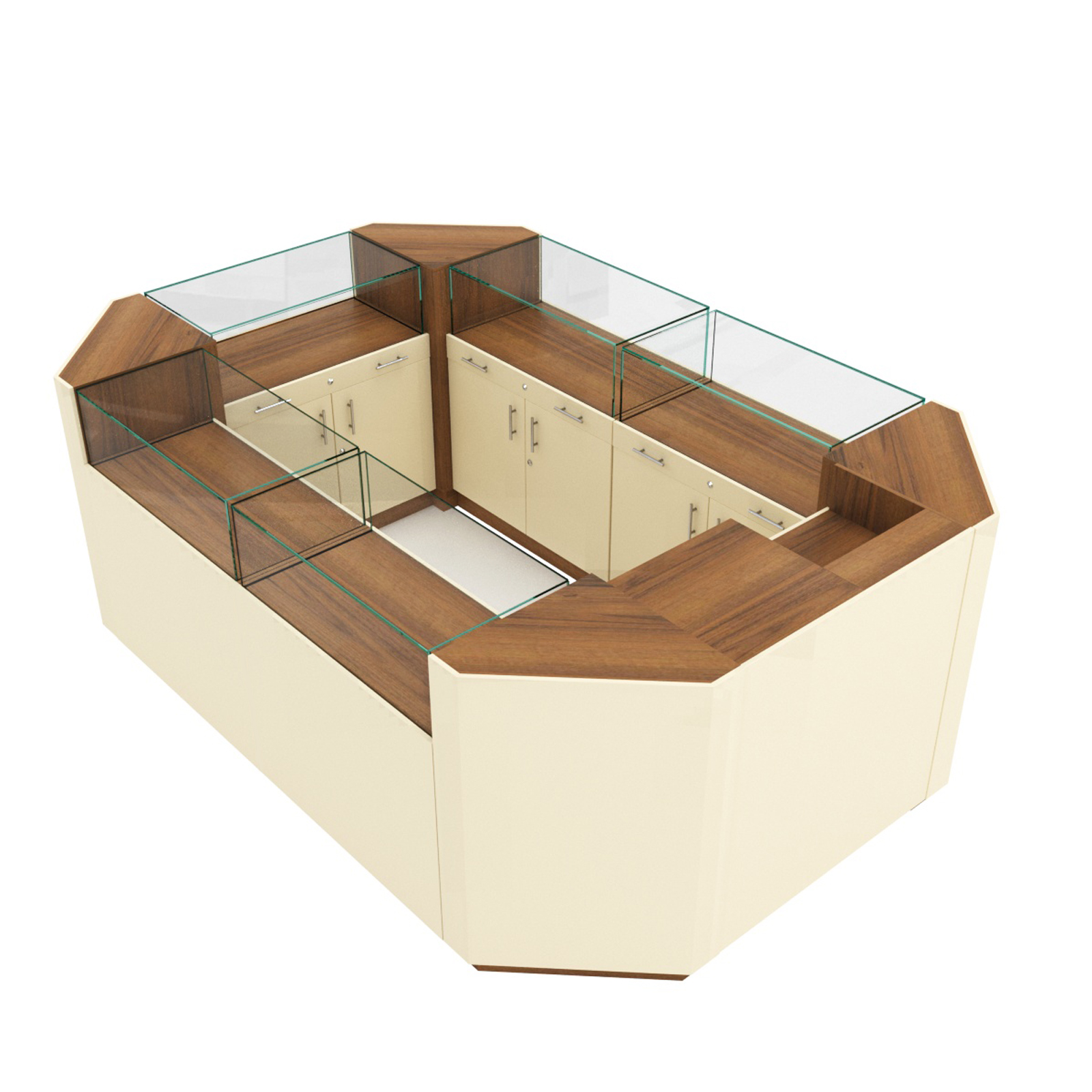 Остров ювелирный "Диаманд" №1 Орех + Крем Вайс