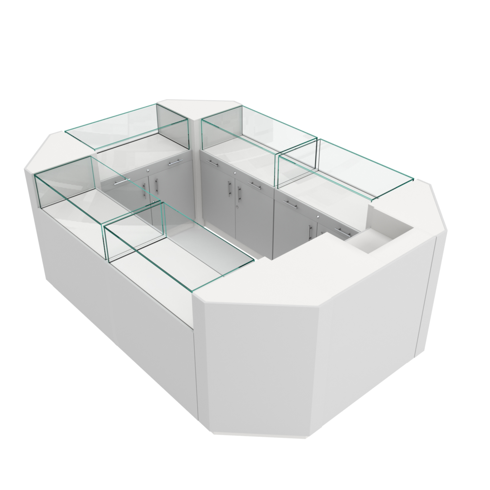 Остров ювелирный "Диаманд" №1 Белый + Серый