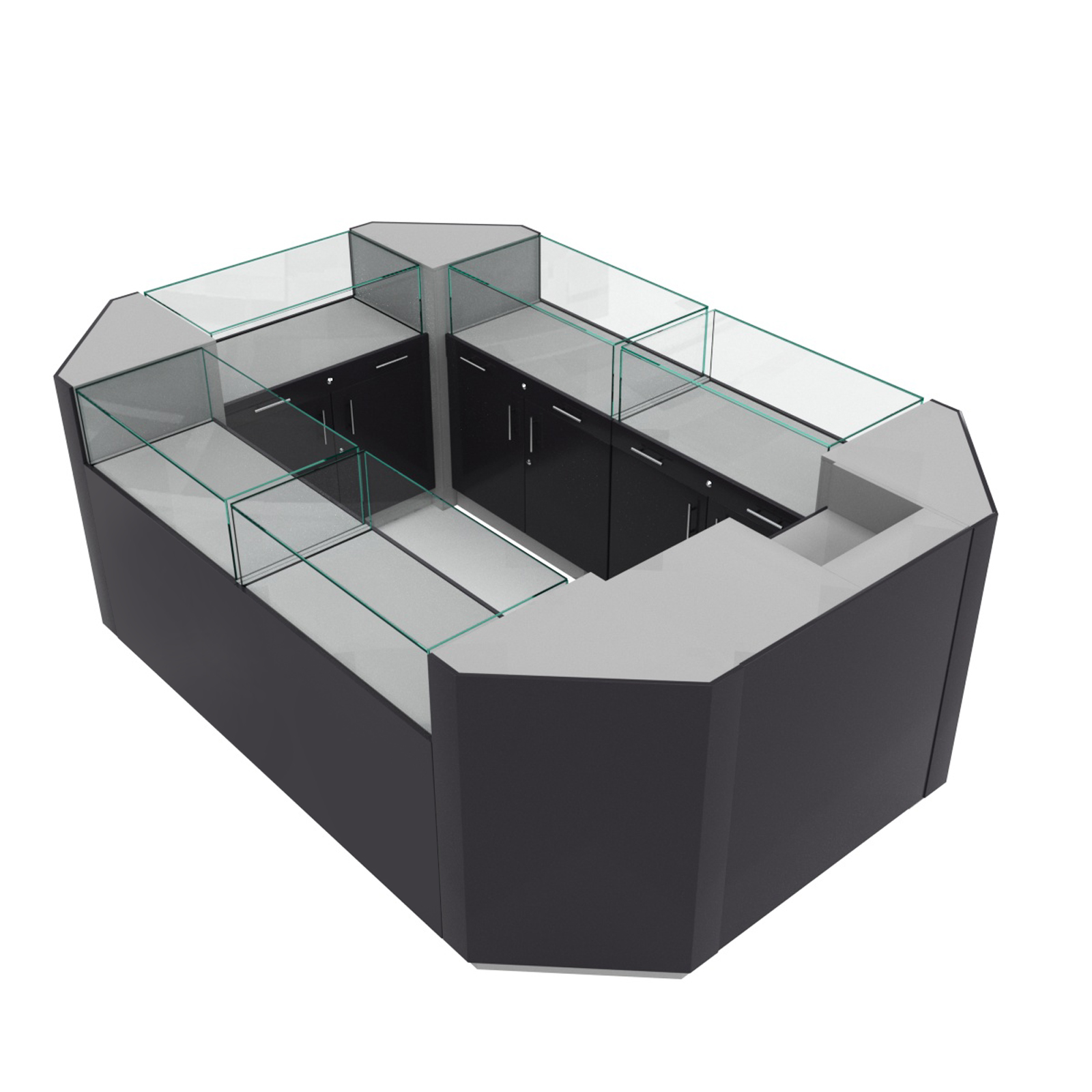 Остров ювелирный "Диаманд" №1 ЛДСП серый +МДФ графит