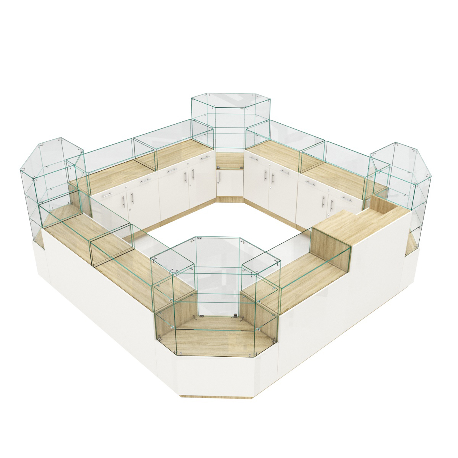 Остров ювелирный "Диаманд" №2 Дуб Сонома + Белый