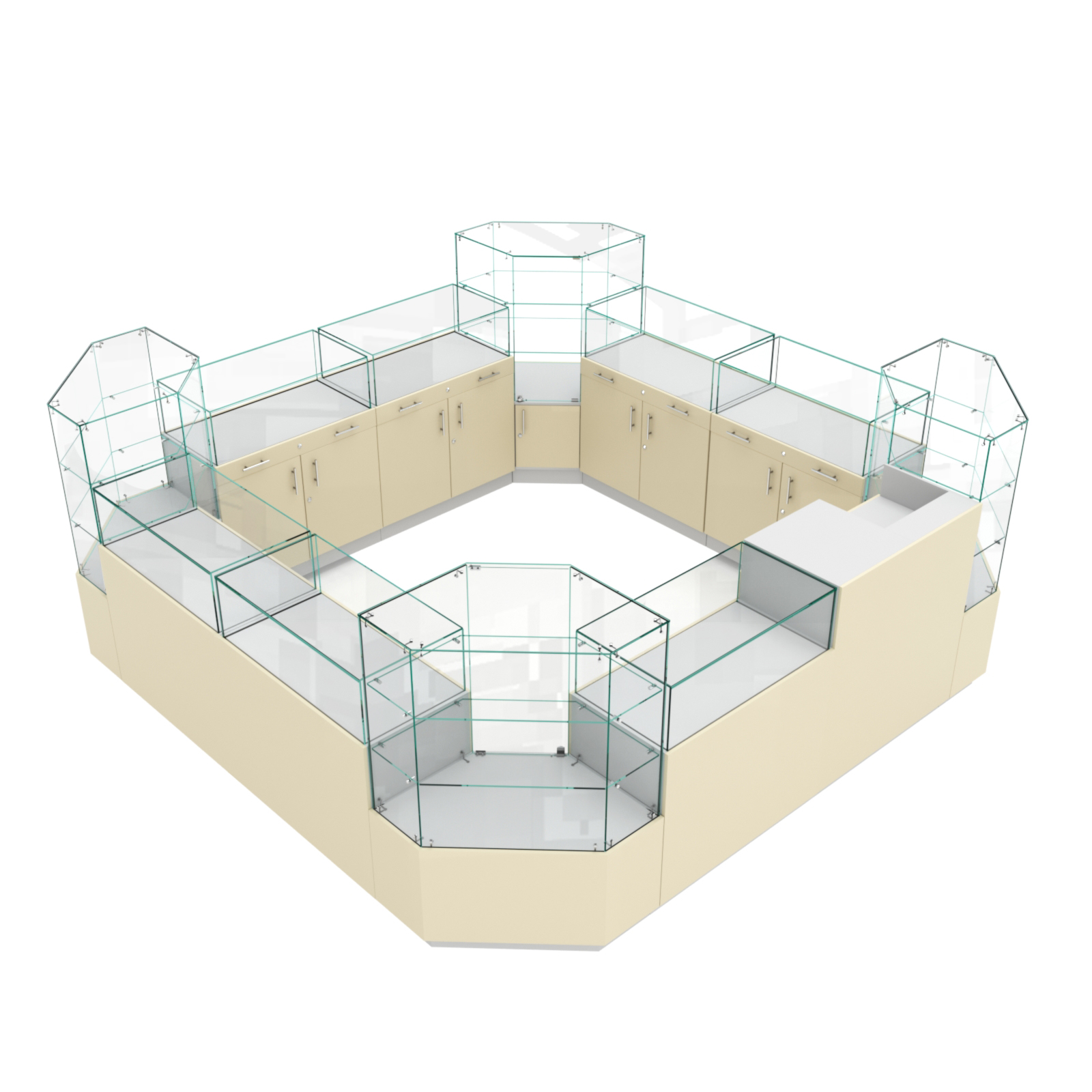 Остров ювелирный "Диаманд" №2 Серый + Крем Вайс