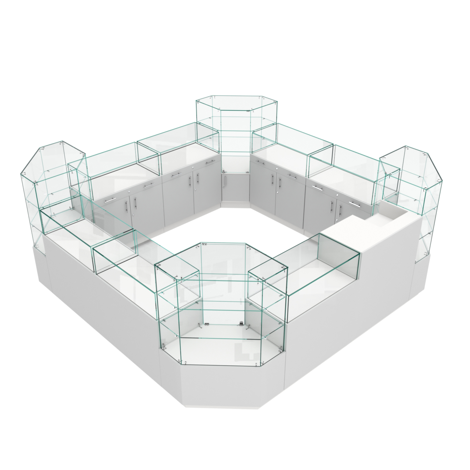Остров ювелирный "Диаманд" №2 Белый + Серый
