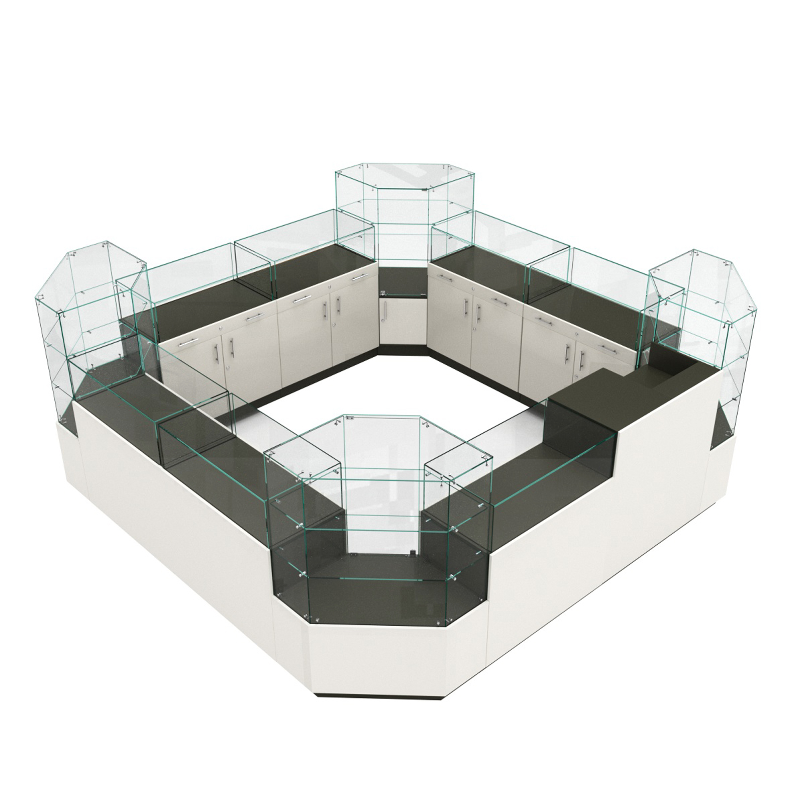 Остров ювелирный "Диаманд" №2 Черный + Белый