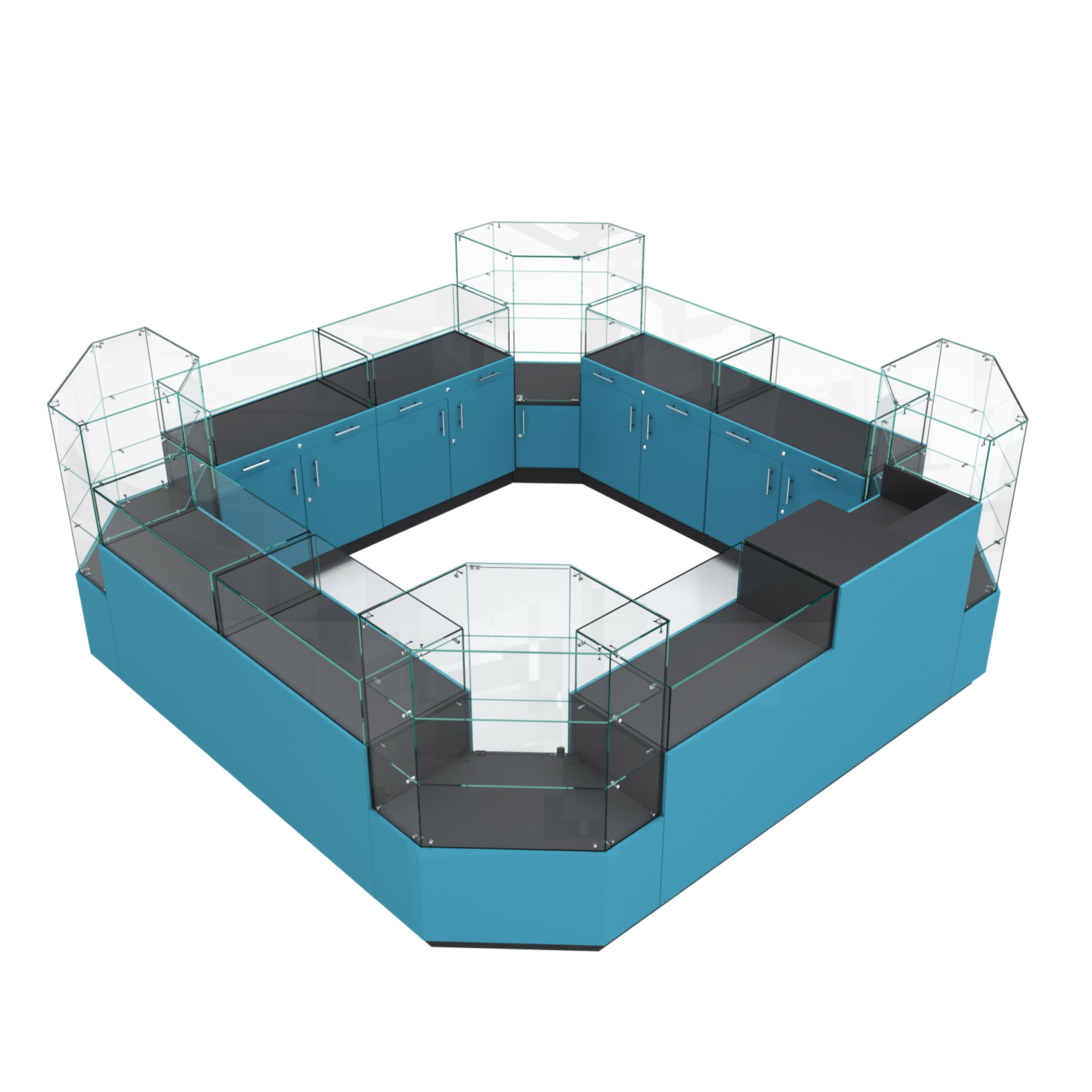 Остров ювелирный "Диаманд" №2 ЛДСП черный + МДФ бриз