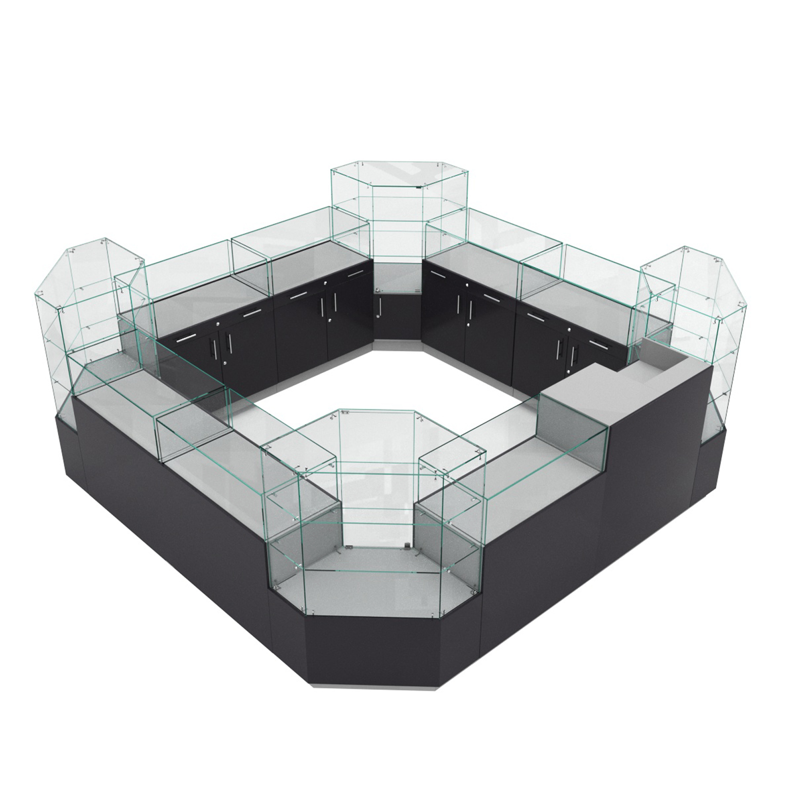 Остров ювелирный "Диаманд" №2 ЛДСП серый +МДФ графит