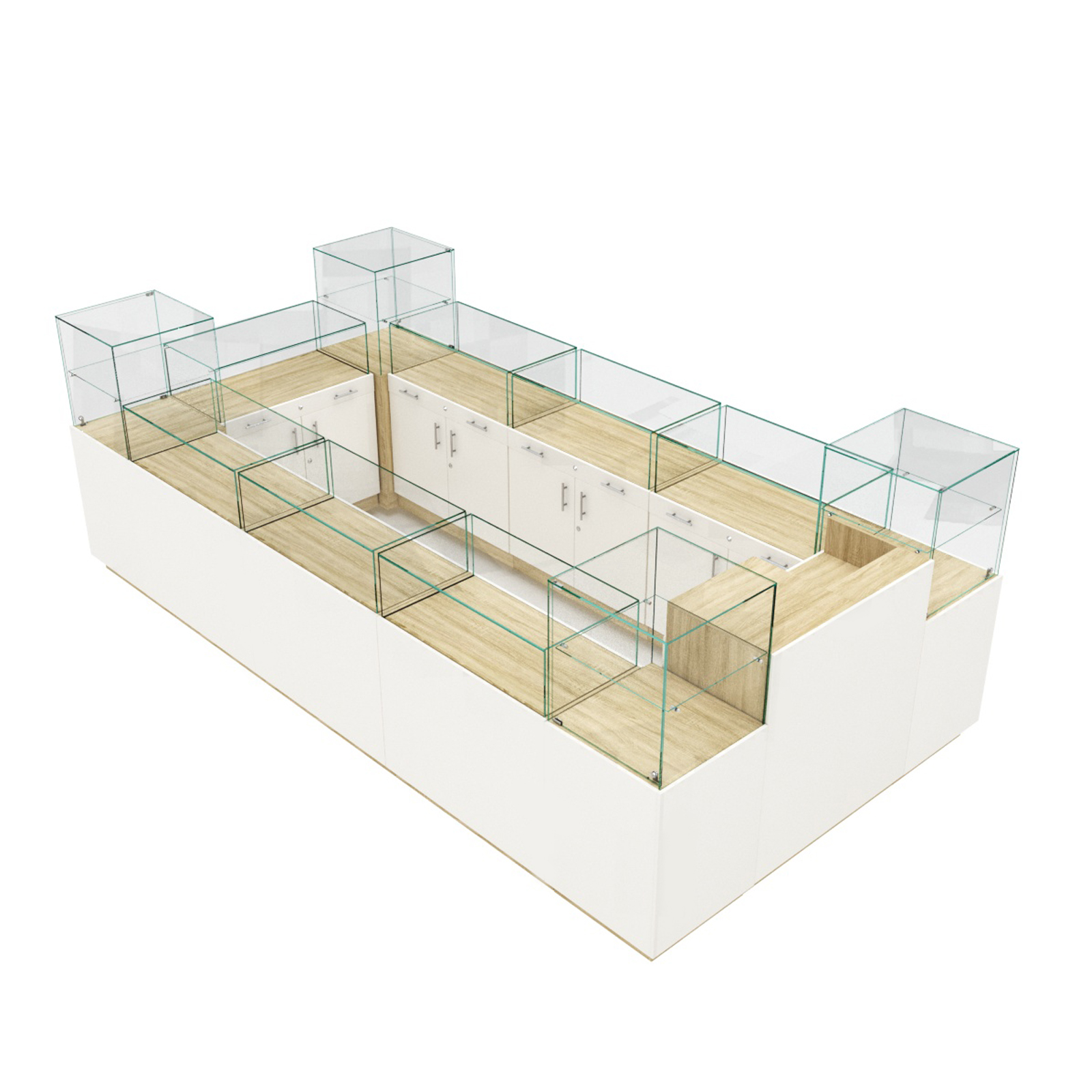 Остров ювелирный "Диаманд" №3 Дуб Сонома + Белый