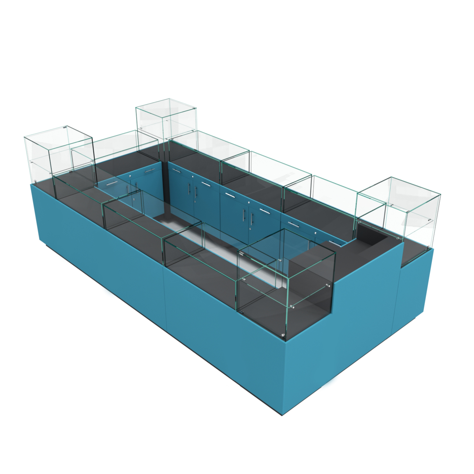 Остров ювелирный "Диаманд" №3 ЛДСП черный + МДФ бриз