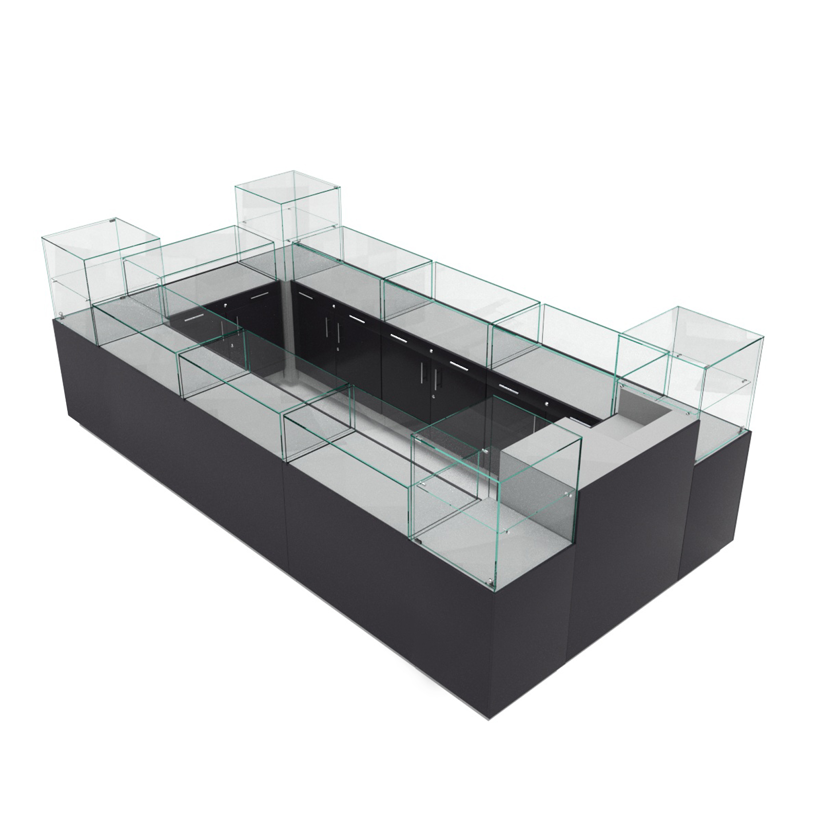 Остров ювелирный "Диаманд" №3 ЛДСП серый +МДФ графит