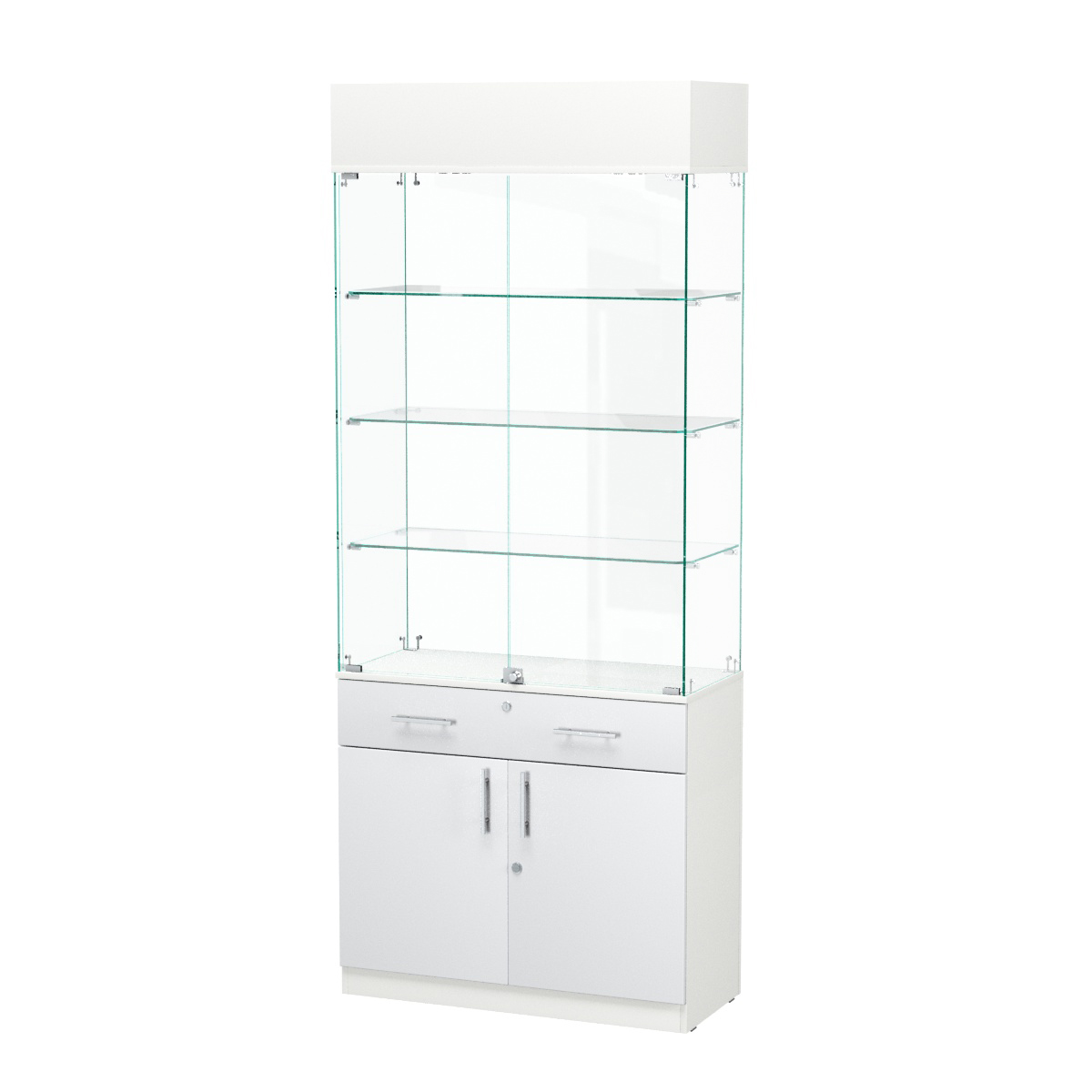 Витрина ювелирная "Диаманд" №12 ЛДСП белый + МДФ белый