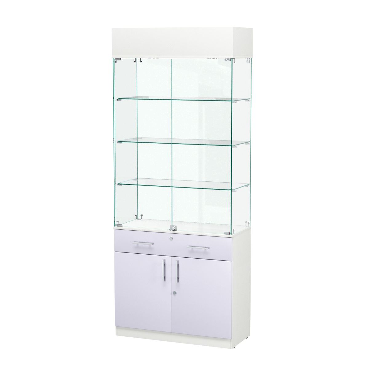 Витрина ювелирная "Диаманд" №12 ЛДСП белый + МДФ сирень