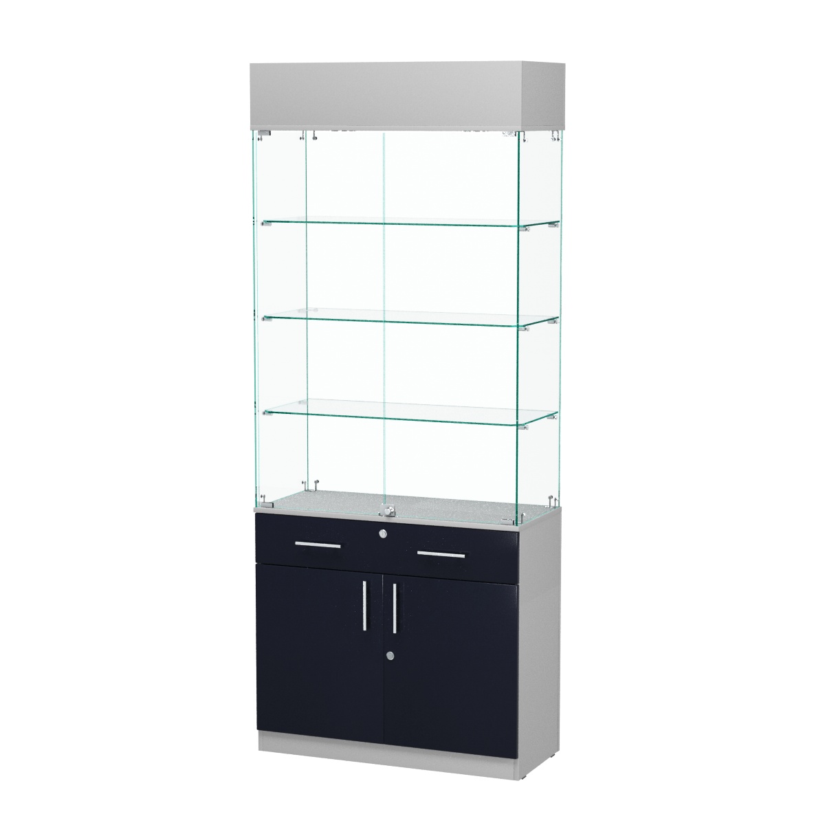 Витрина ювелирная "Диаманд" №12 ЛДСП серый + МДФ инфиго