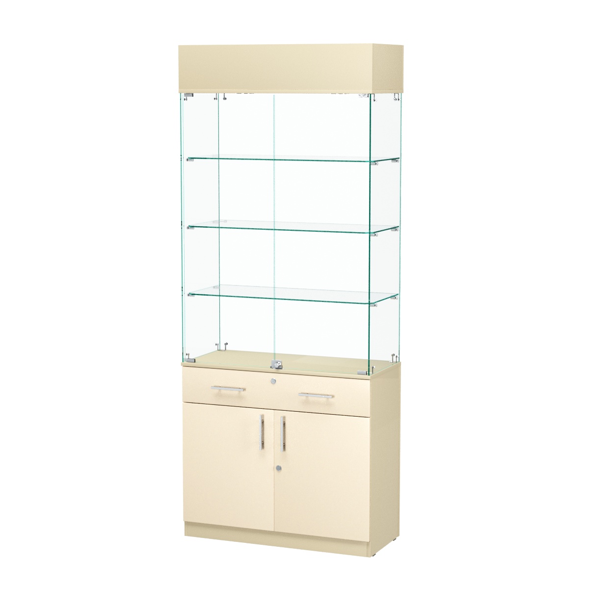 Витрина ювелирная "Диаманд" №12 ЛДСП крем вайс + МДФ ваниль