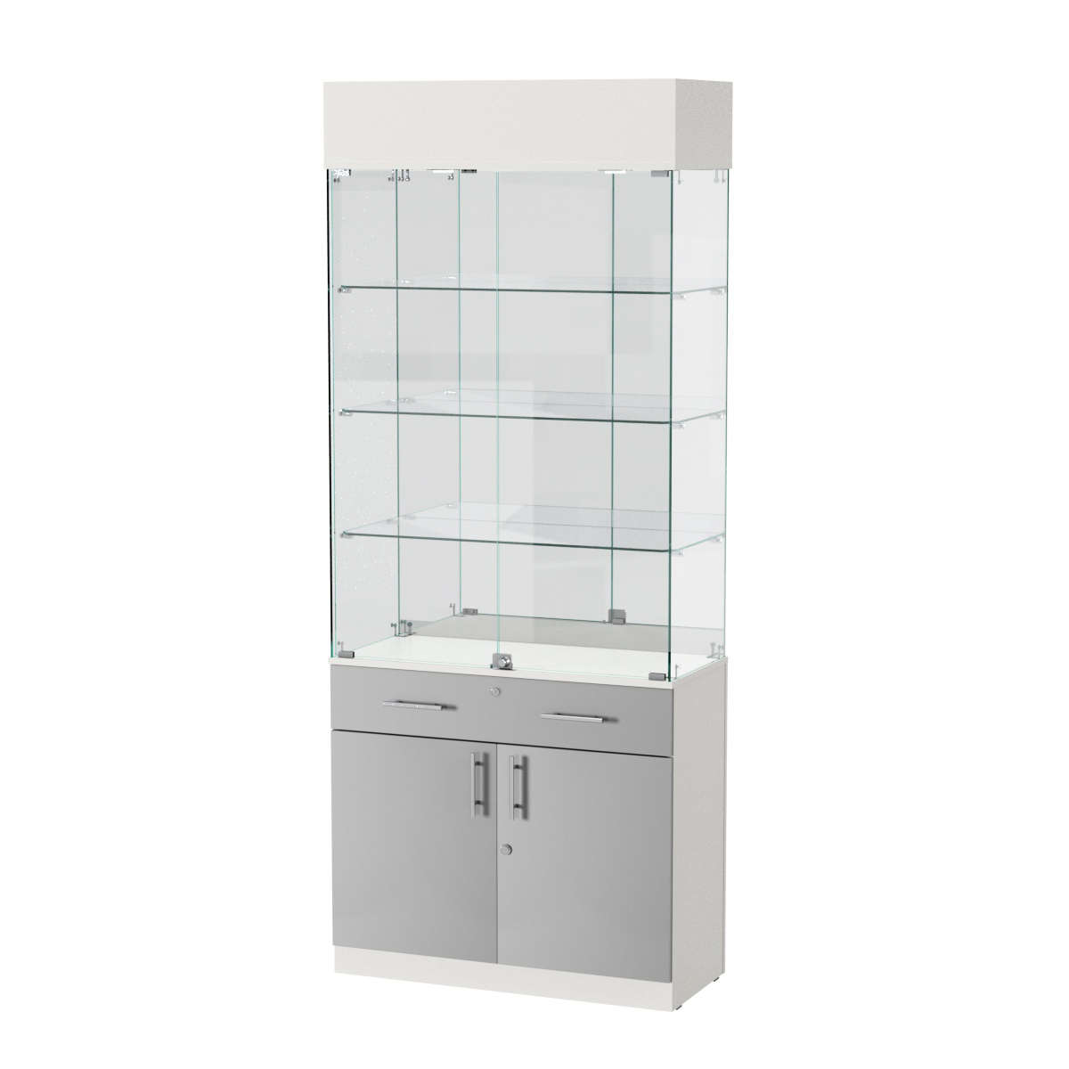 Витрина ювелирная "Диаманд" №13 Белый + Серый