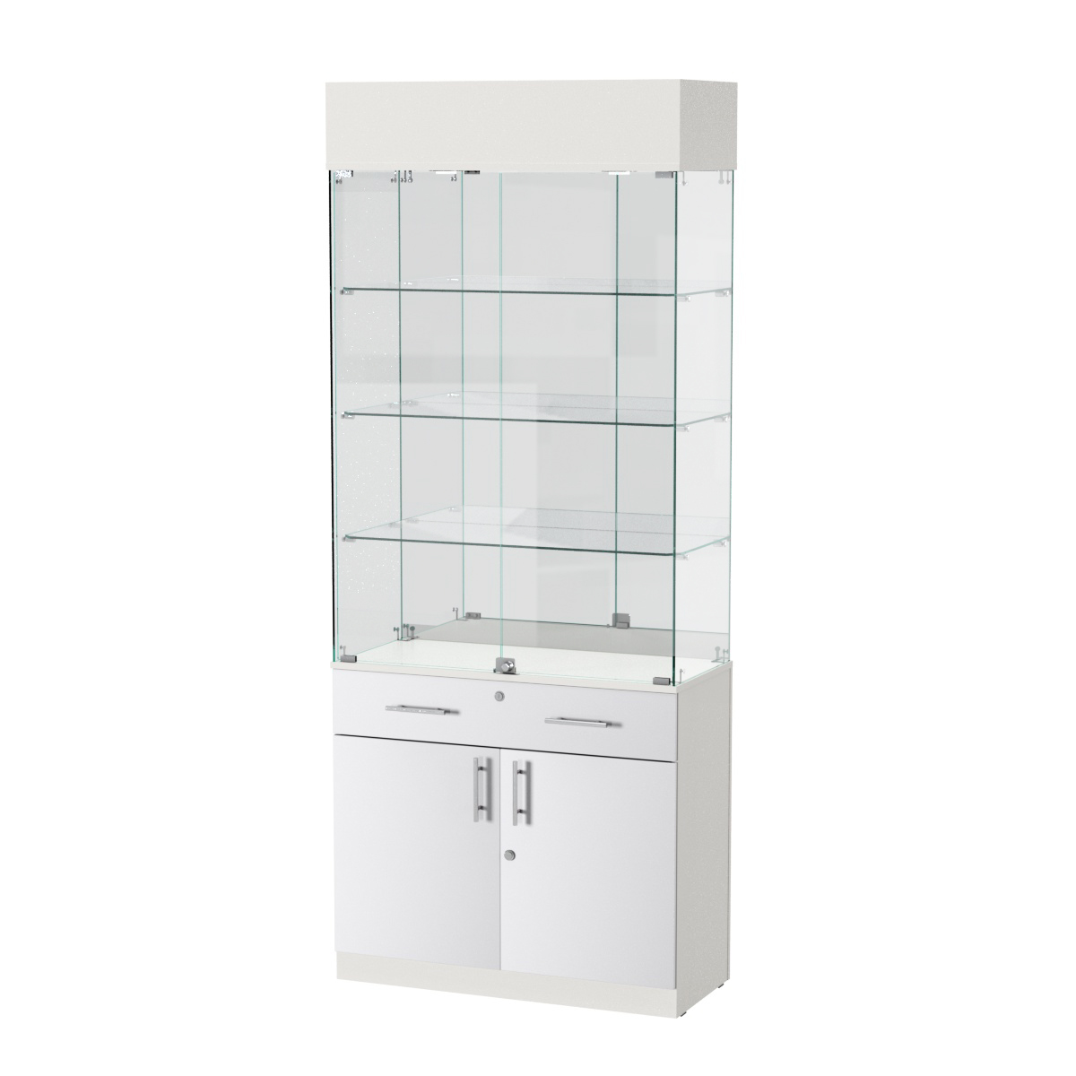 Витрина ювелирная "Диаманд" №13 ЛДСП белый + МДФ белый