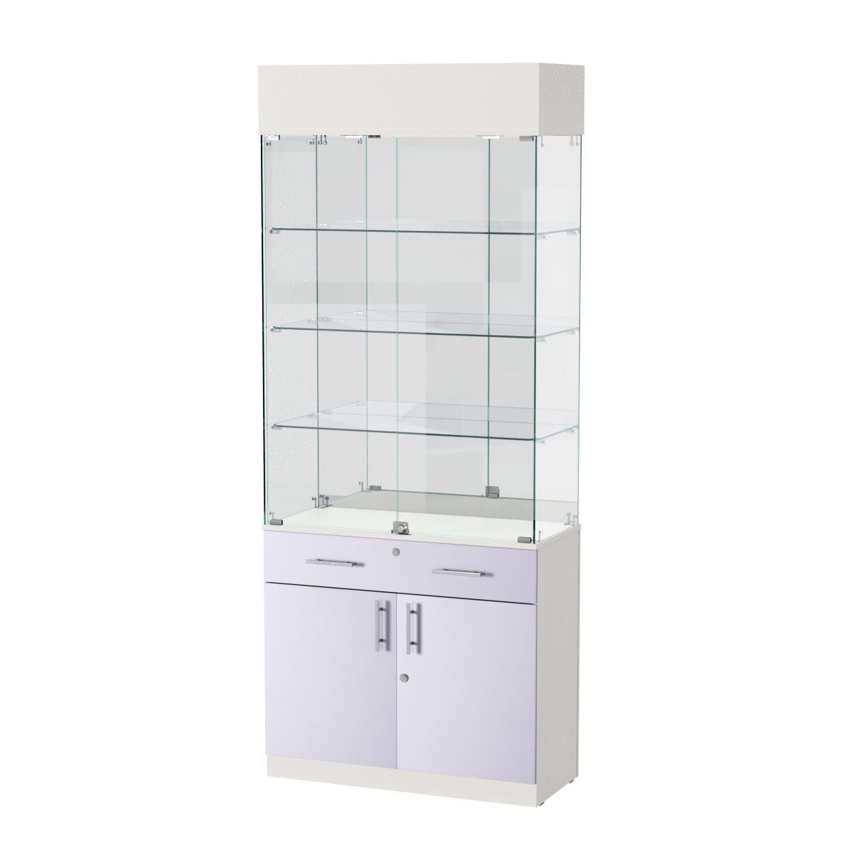 Витрина ювелирная "Диаманд" №13 ЛДСП белый + МДФ сирень