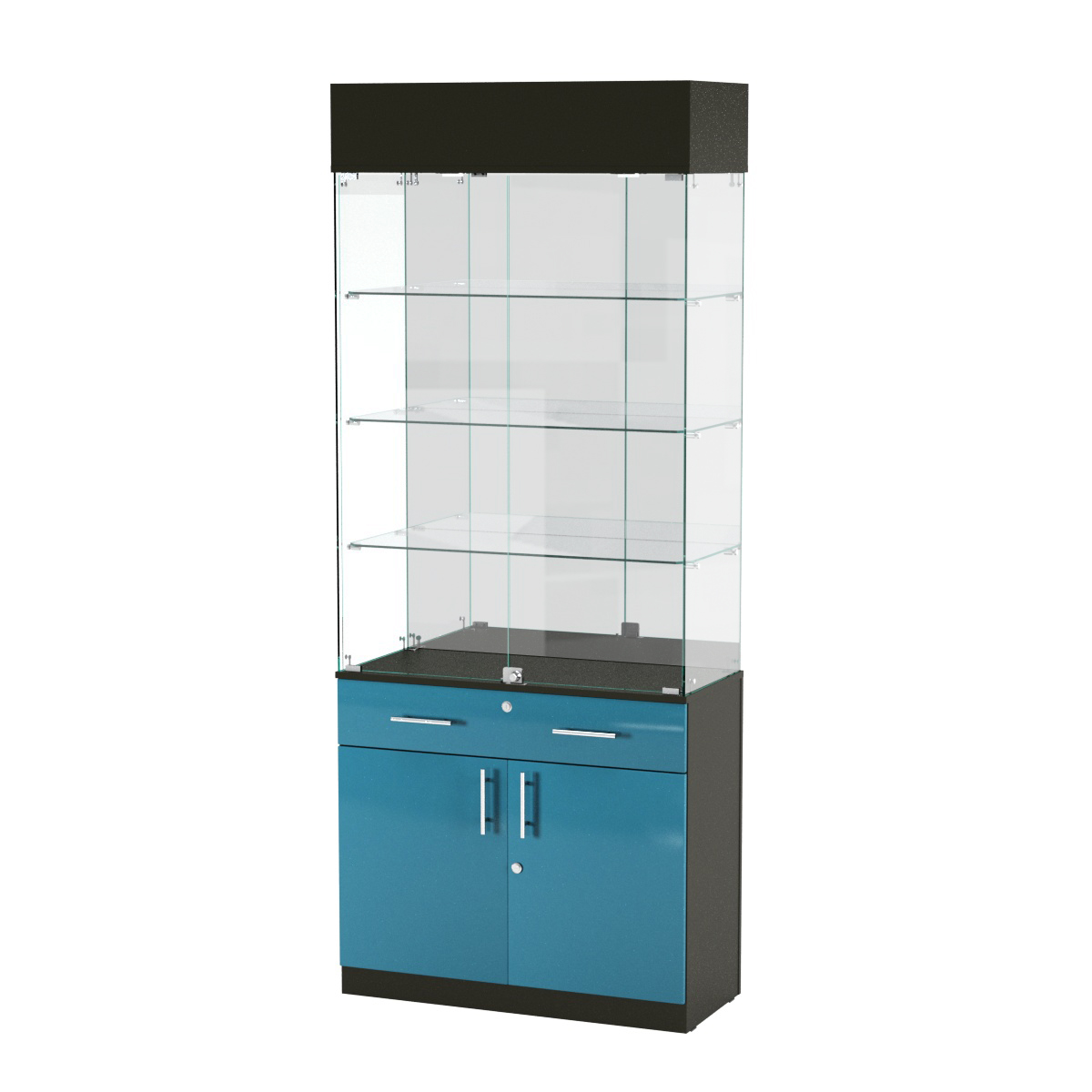 Витрина ювелирная "Диаманд" №13 ЛДСП черный + МДФ бриз