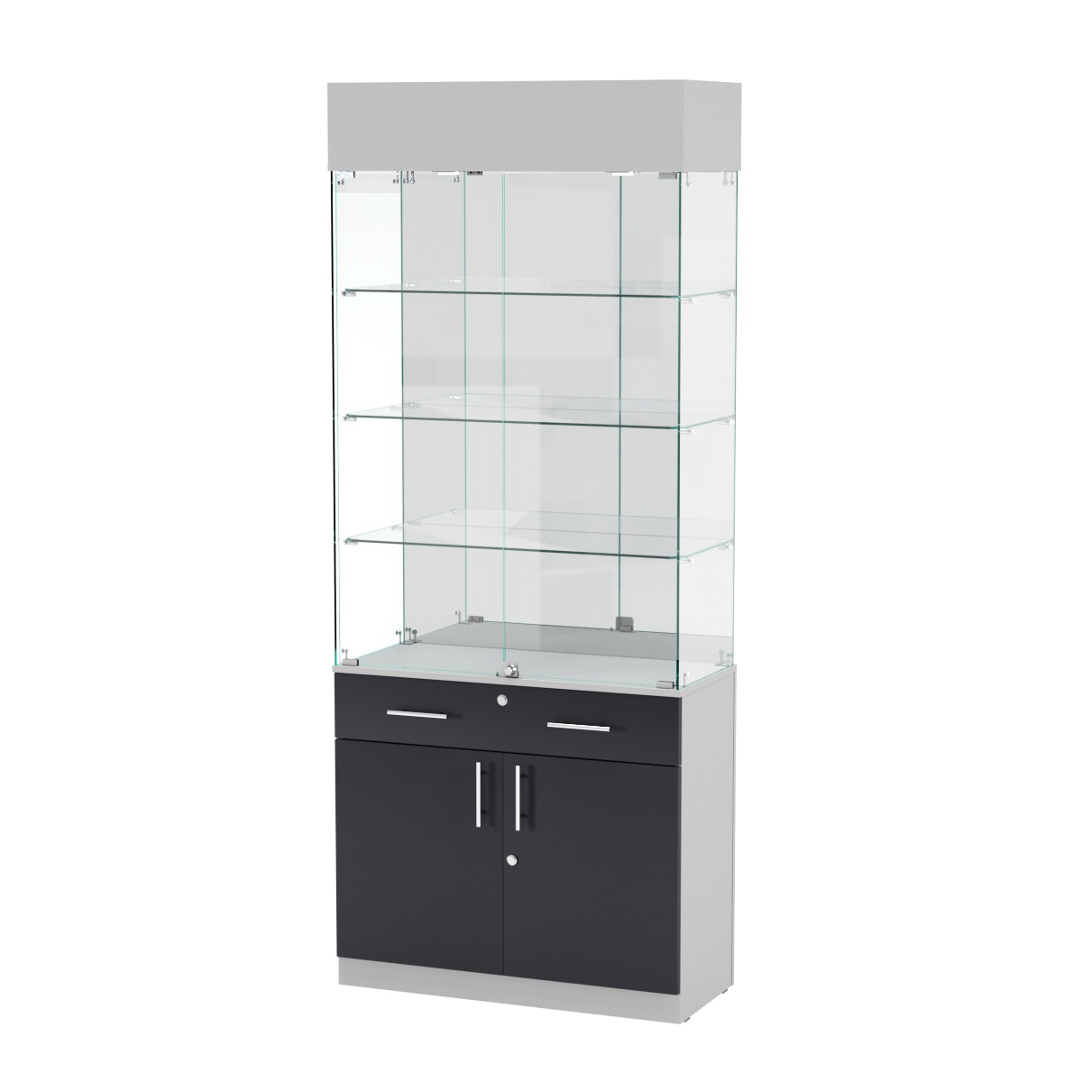 Витрина ювелирная "Диаманд" №13 ЛДСП серый +МДФ графит