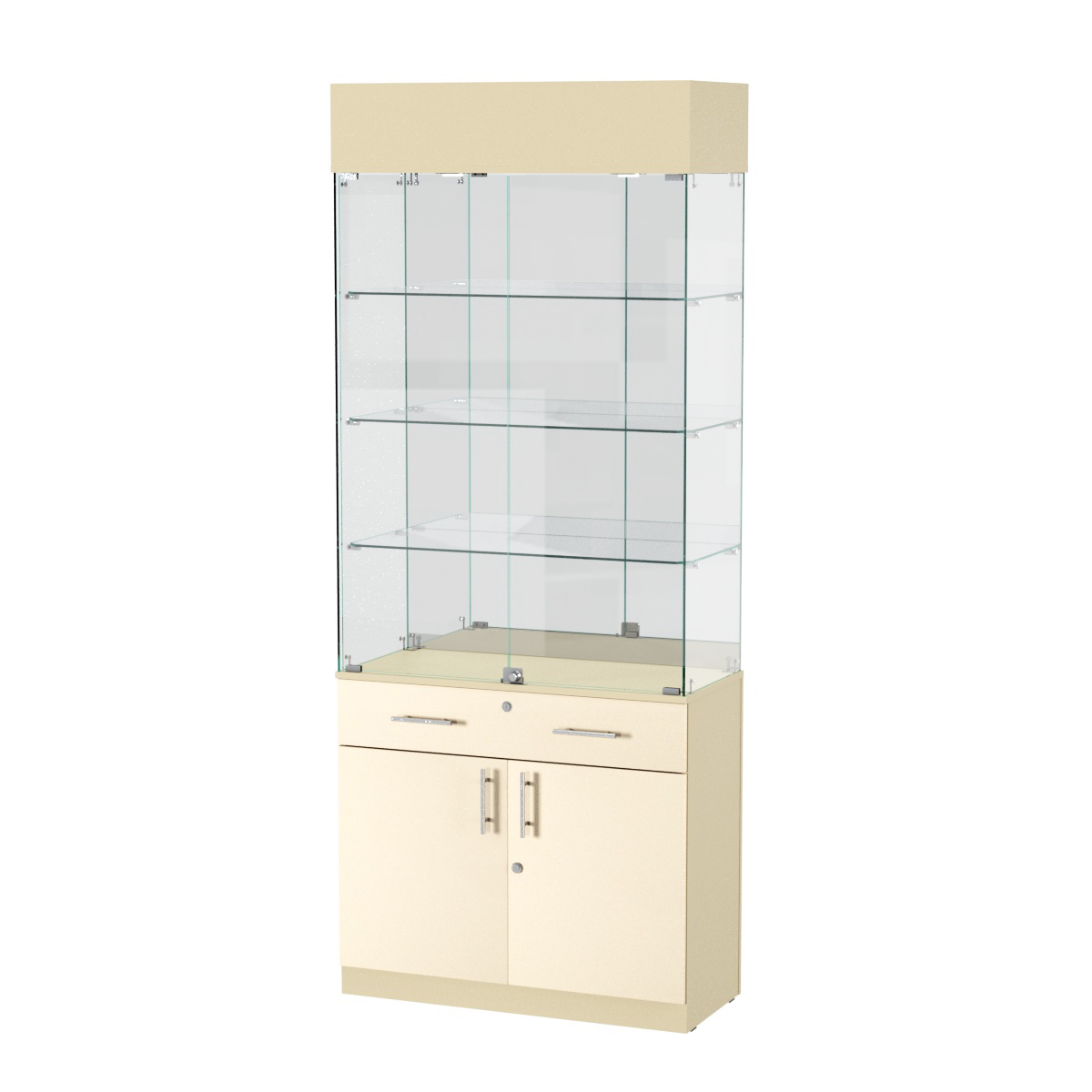 Витрина ювелирная "Диаманд" №13 ЛДСП крем вайс + МДФ ваниль