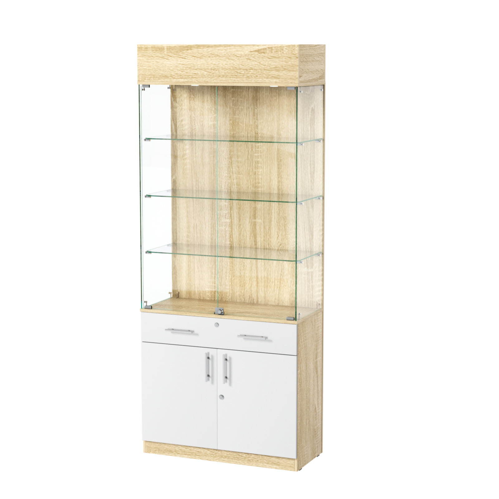 Витрина ювелирная "Диаманд" №14 Дуб Сонома + Белый