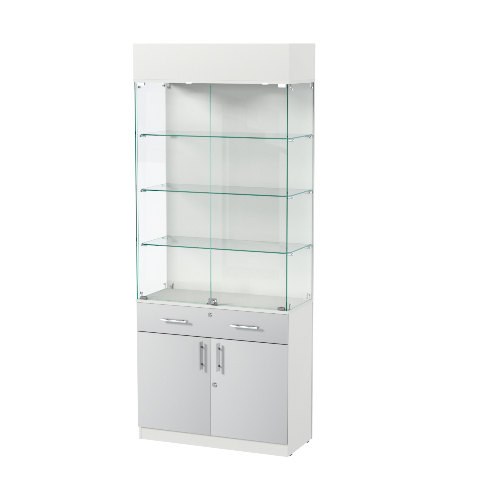 Витрина ювелирная "Диаманд" №14 Белый + Серый