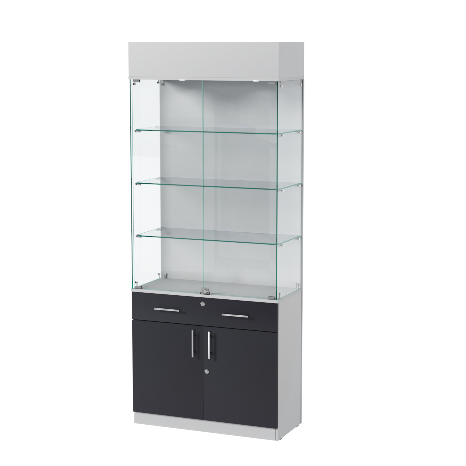 Витрина ювелирная "Диаманд" №14 ЛДСП серый +МДФ графит