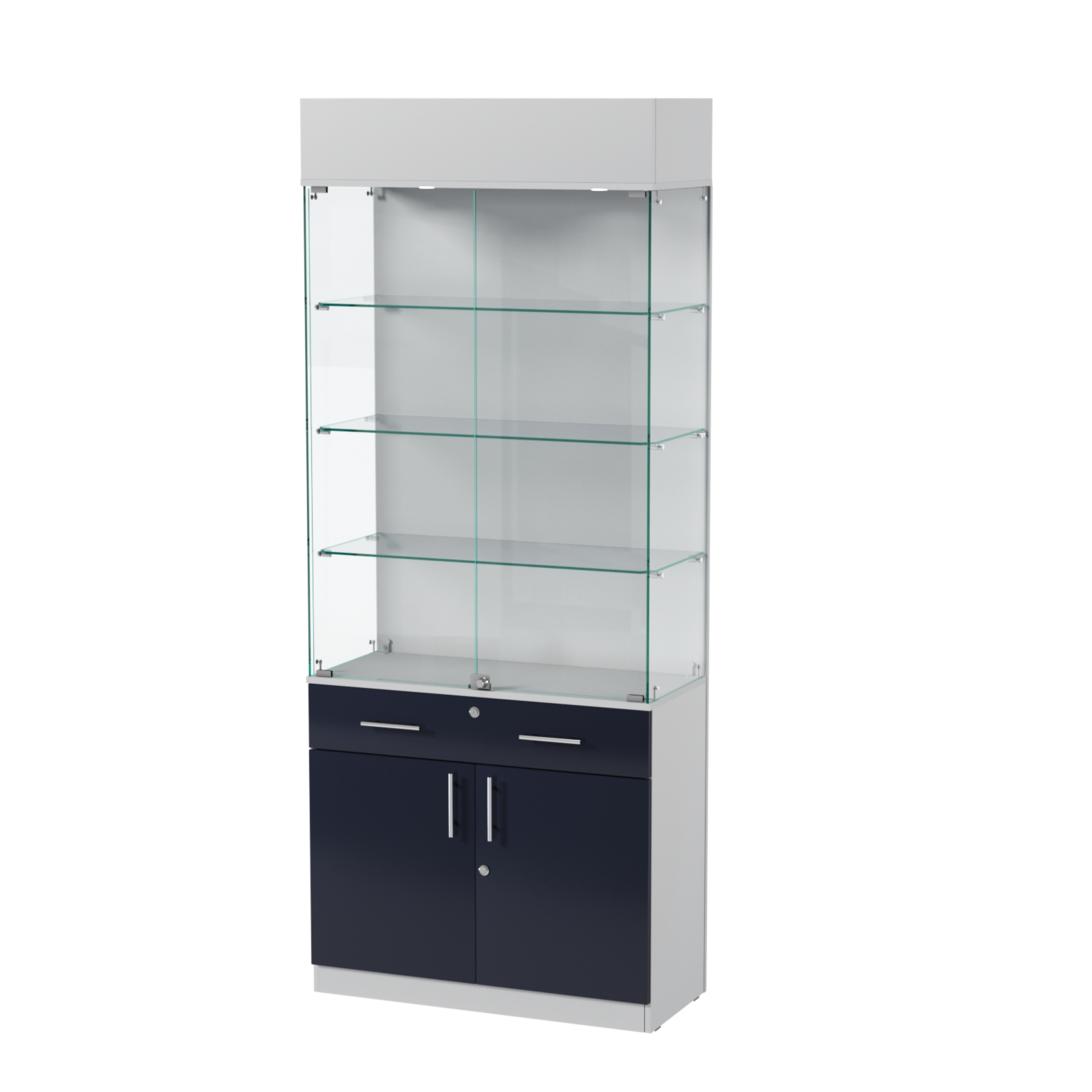 Витрина ювелирная "Диаманд" №14 ЛДСП серый + МДФ инфиго