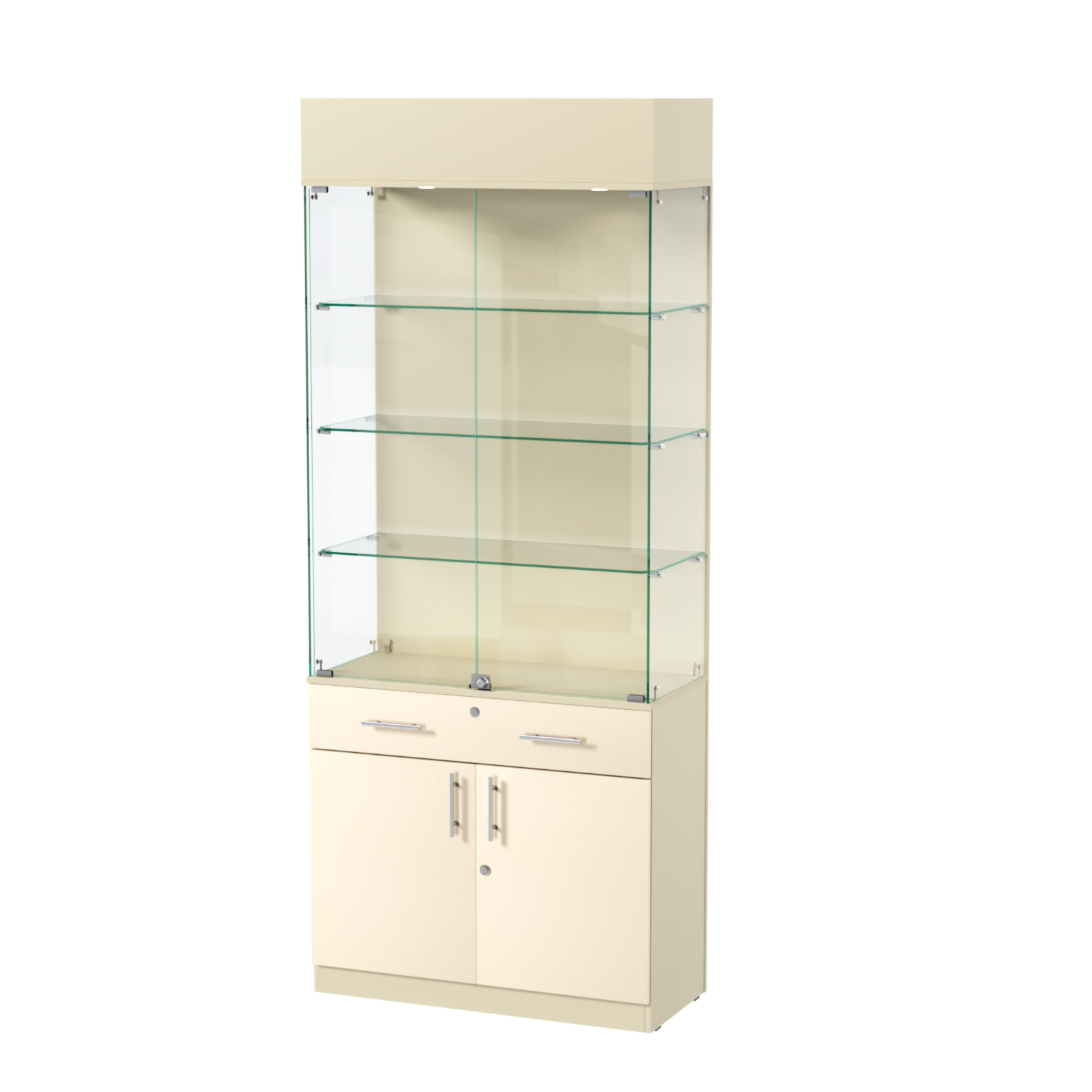 Витрина ювелирная "Диаманд" №14 ЛДСП крем вайс + МДФ ваниль