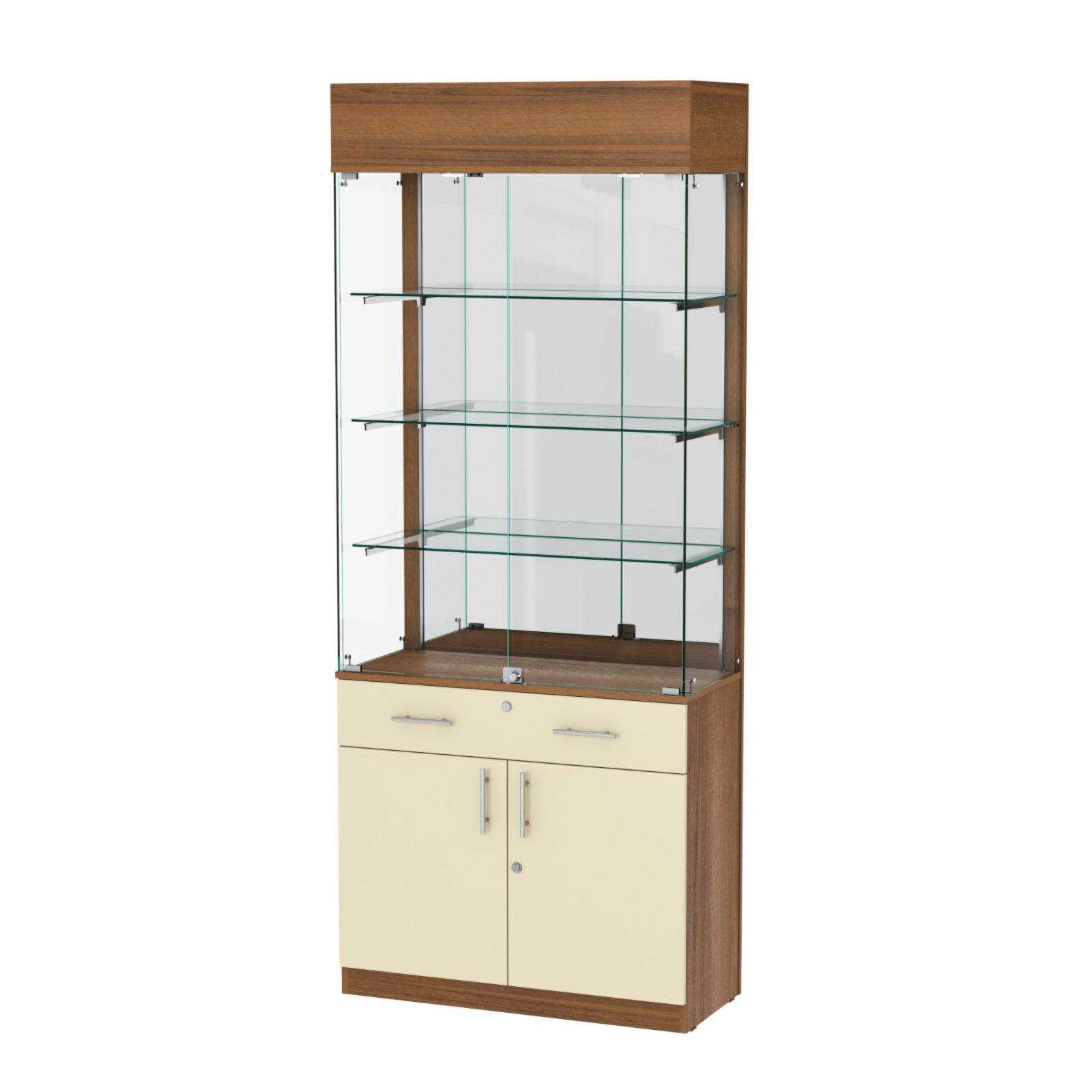 Витрина ювелирная "Диаманд" №15 Орех + Крем Вайс