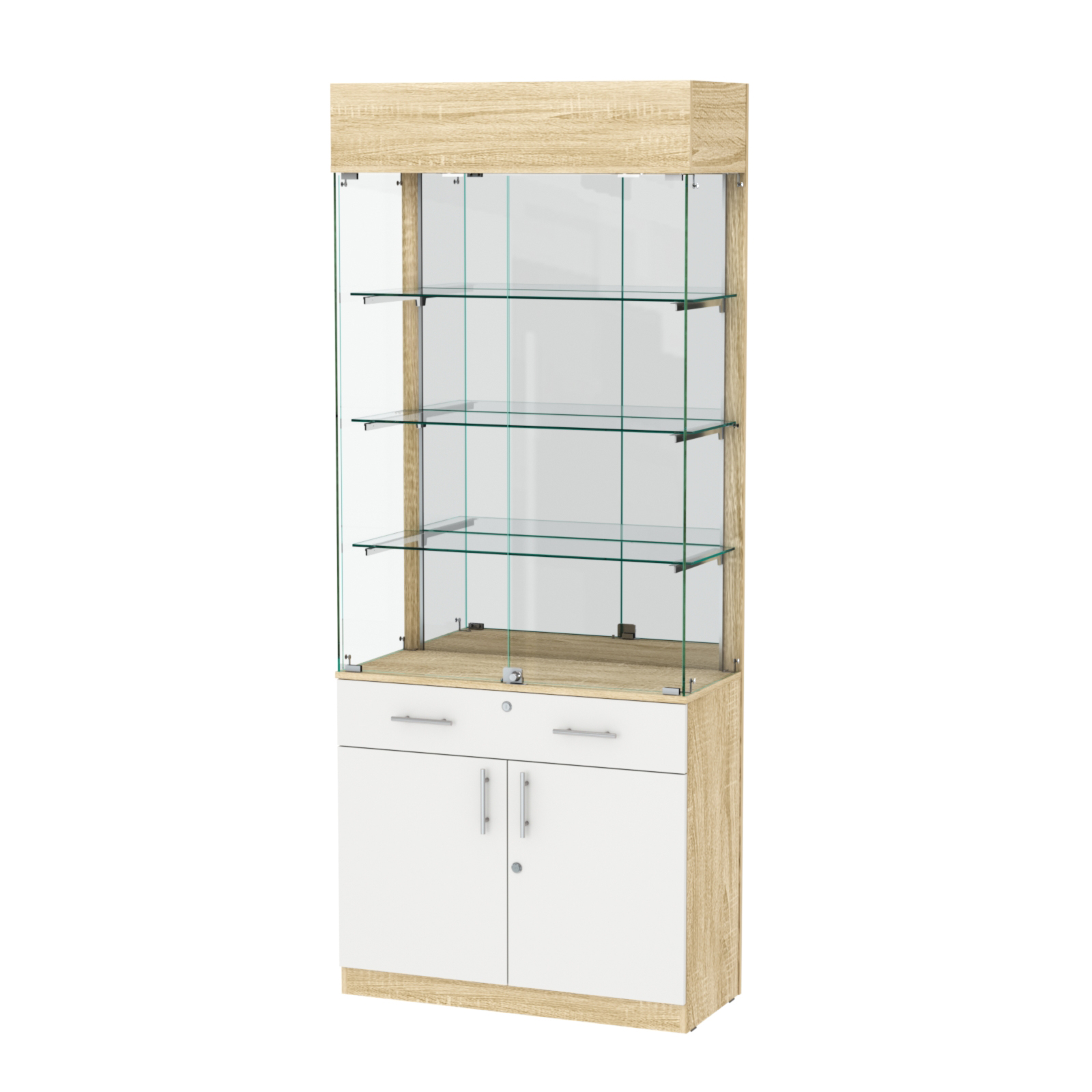 Витрина ювелирная "Диаманд" №15 Дуб Сонома + Белый