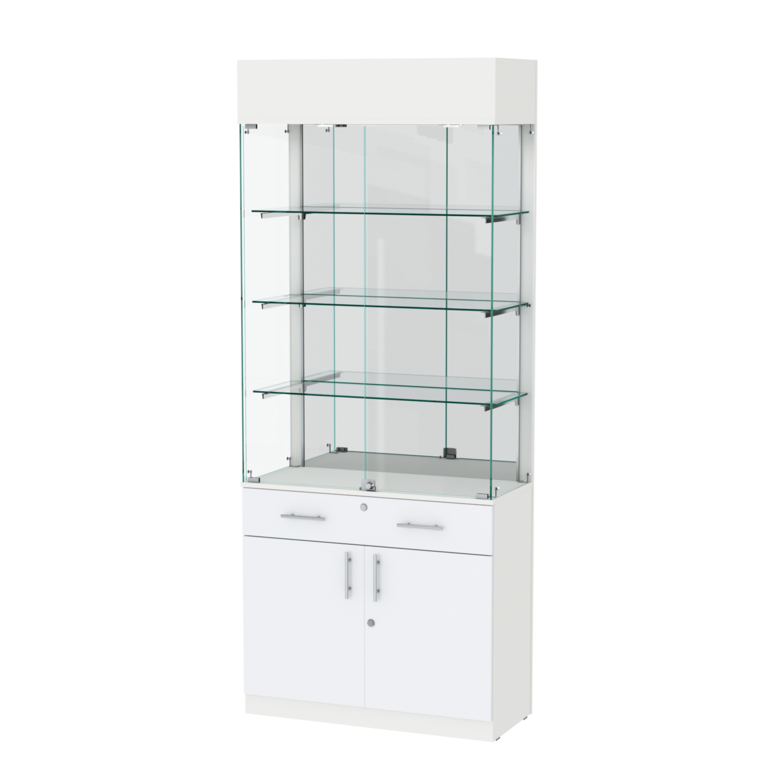 Витрина ювелирная "Диаманд" №15 ЛДСП белый + МДФ белый