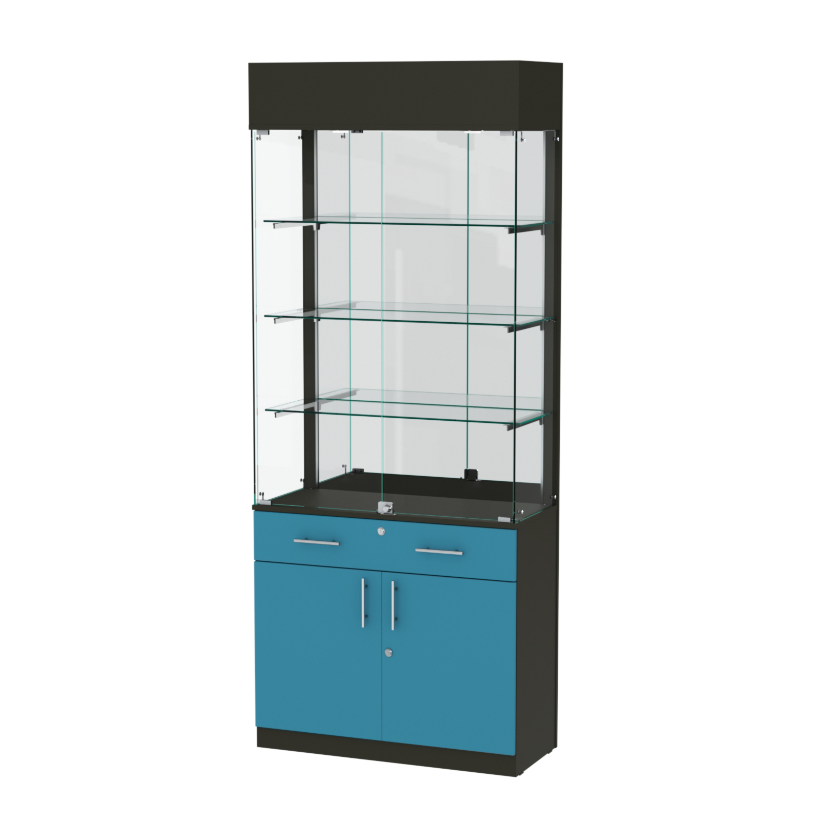 Витрина ювелирная "Диаманд" №15 ЛДСП черный + МДФ бриз