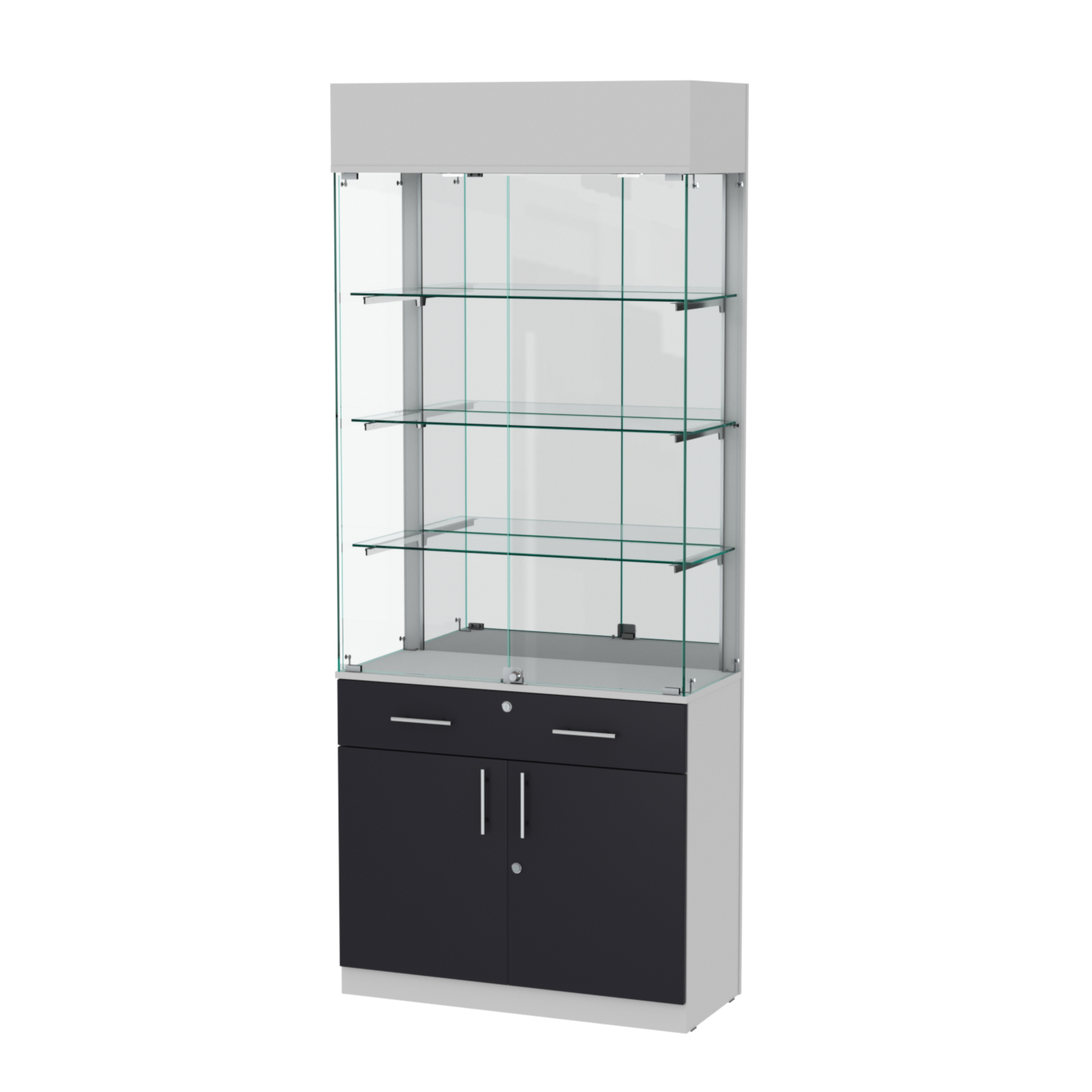 Витрина ювелирная "Диаманд" №15 ЛДСП серый +МДФ графит