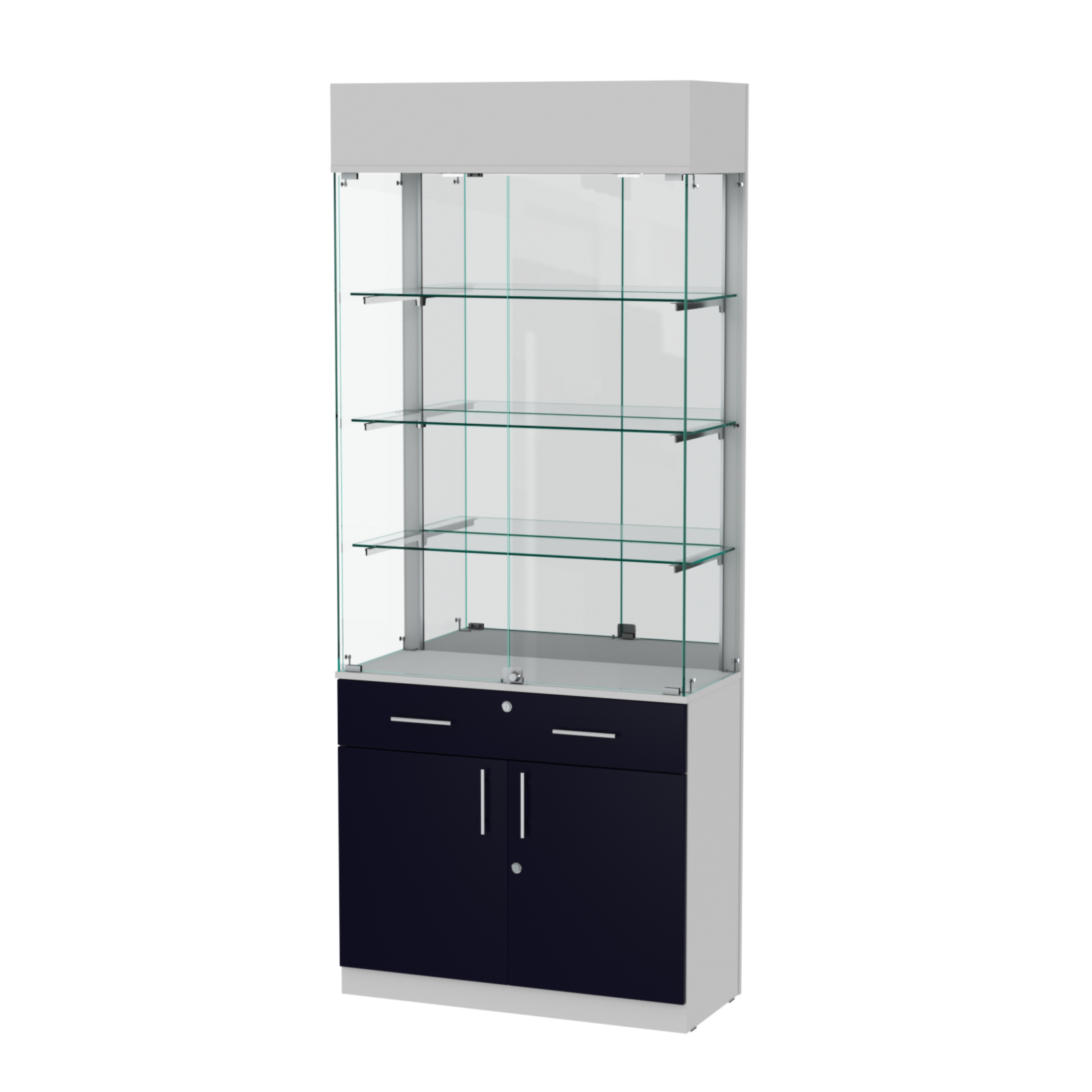 Витрина ювелирная "Диаманд" №15 ЛДСП серый + МДФ инфиго