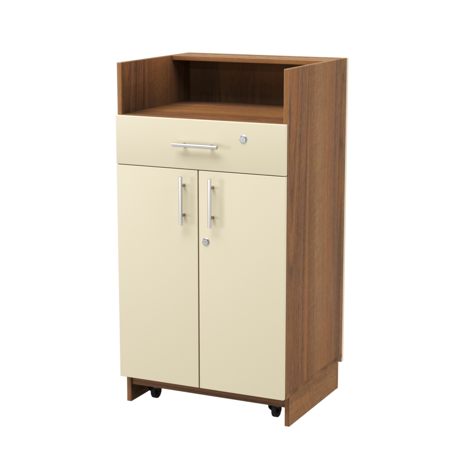 Кассовый прилавок "Диаманд" №9-600 выкатной Орех + Крем Вайс