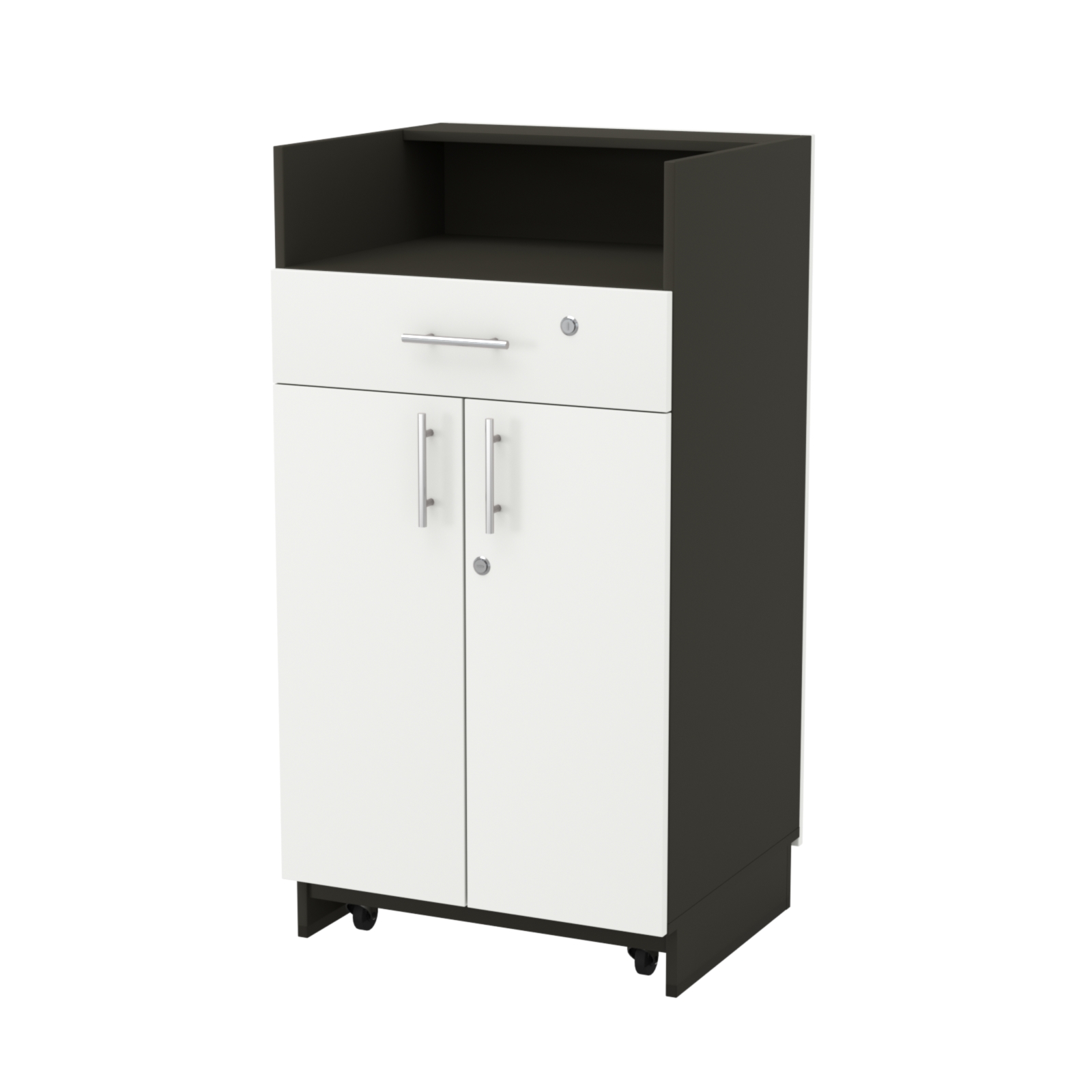 Кассовый прилавок "Диаманд" №9-600 выкатной Черный + Белый