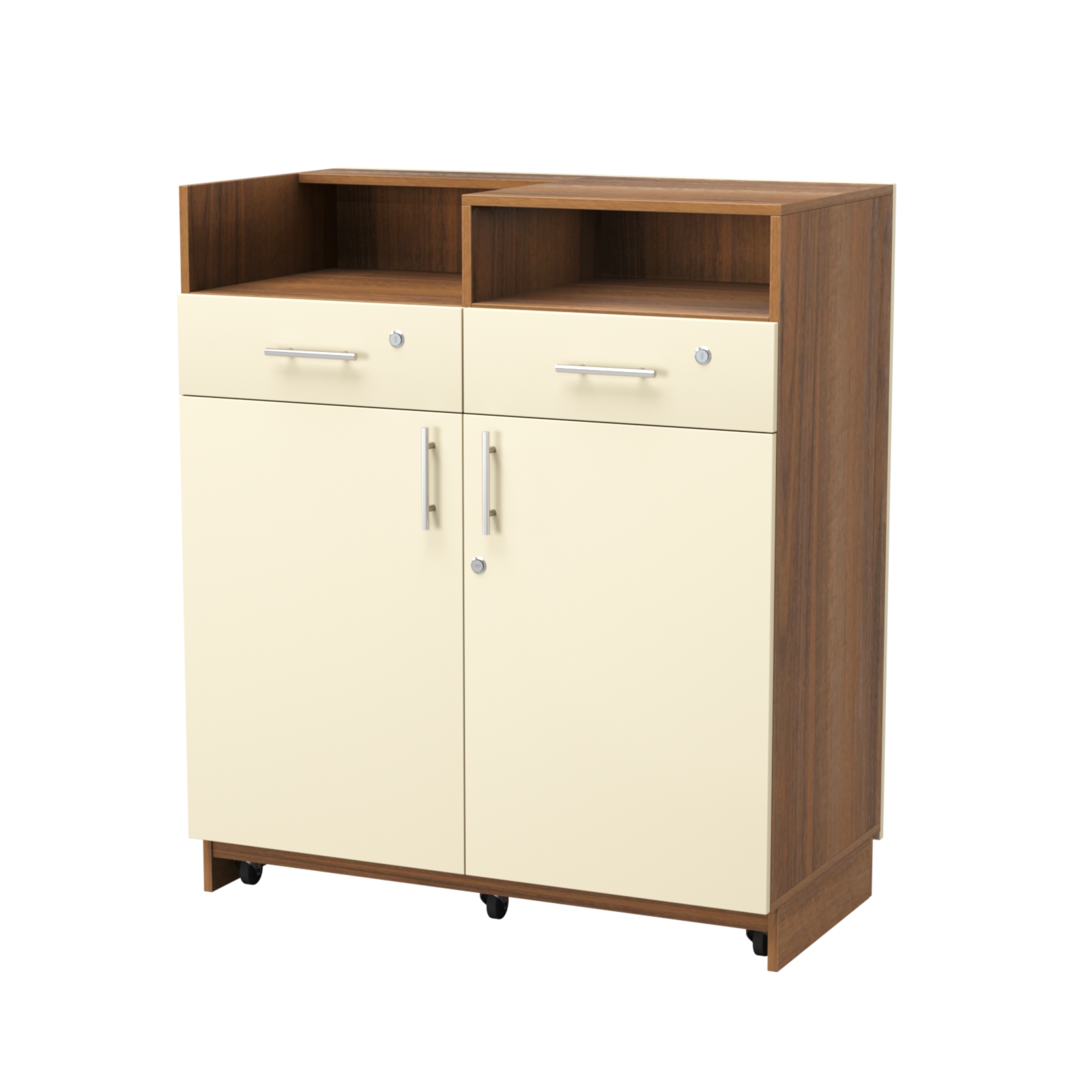 Кассовый прилавок "Диаманд" №9-1000 выкатной Орех + Крем Вайс