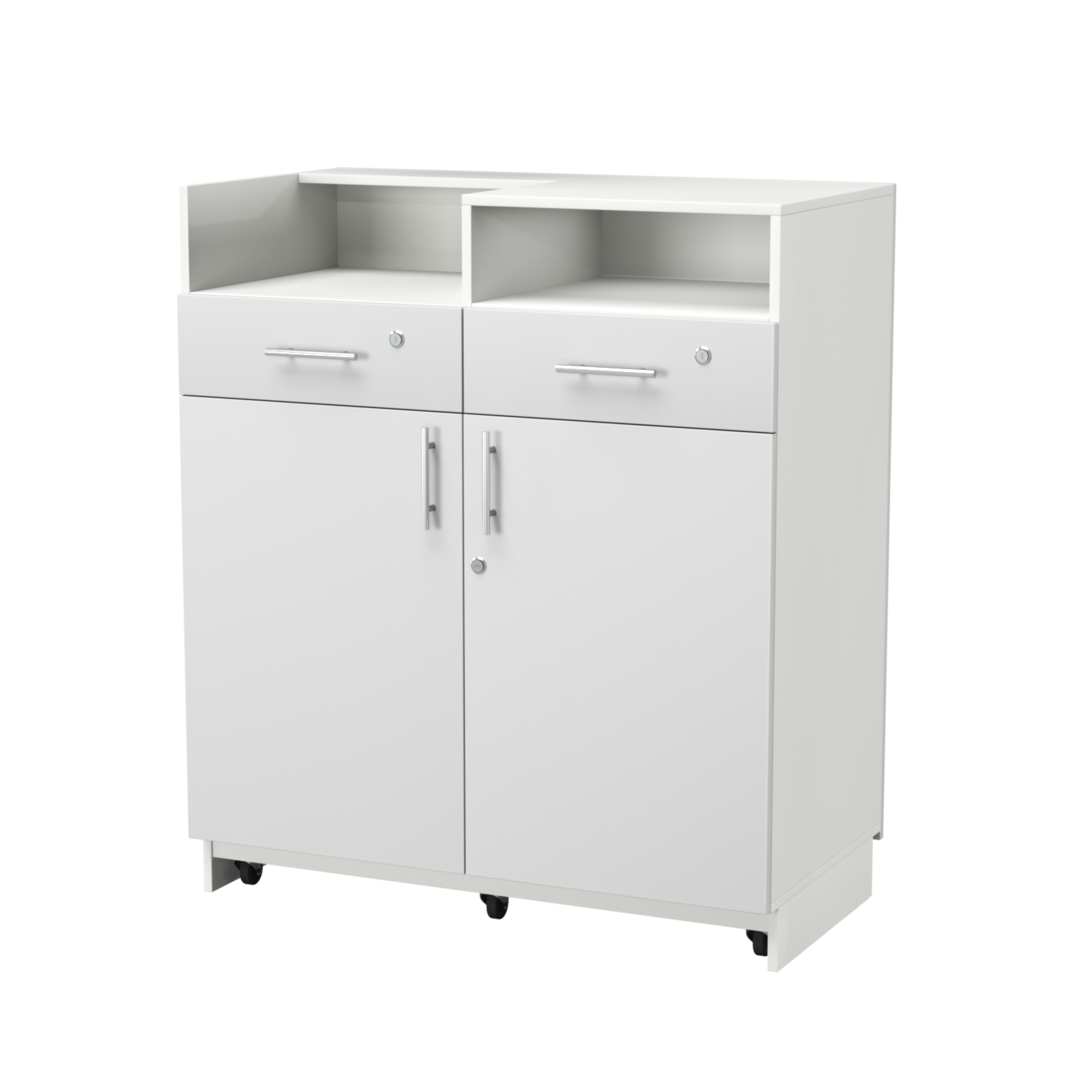 Кассовый прилавок "Диаманд" №9-1000 выкатной Белый + Серый