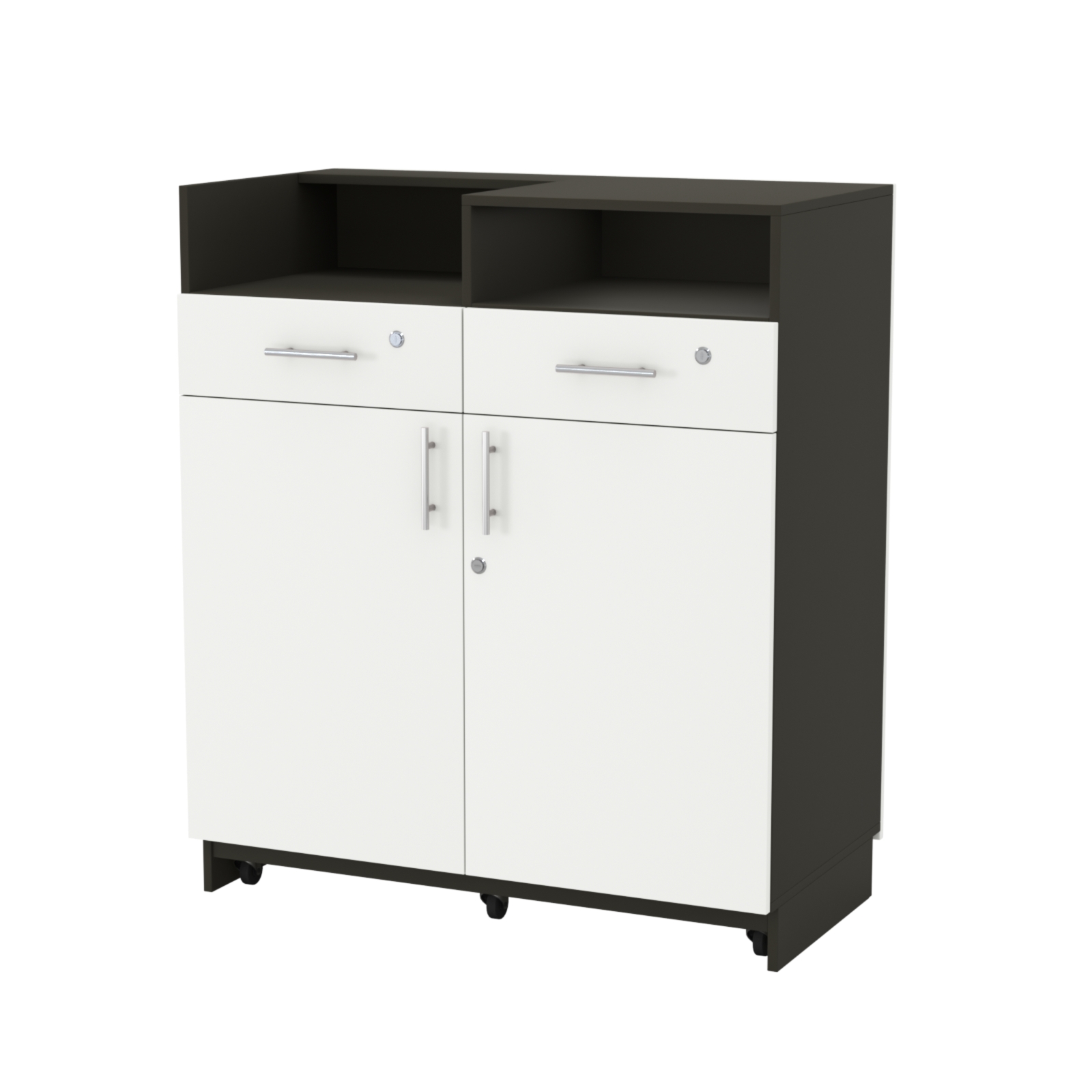 Кассовый прилавок "Диаманд" №9-1000 выкатной Черный + Белый