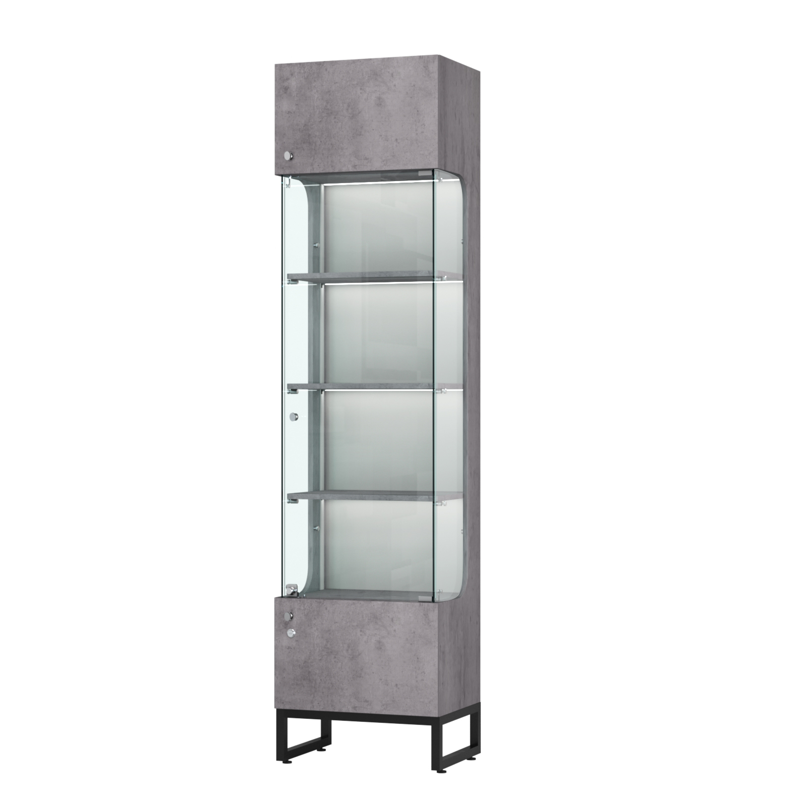 Витрина Монти №1-П Бетон Чикаго светло-серый F186 ST9