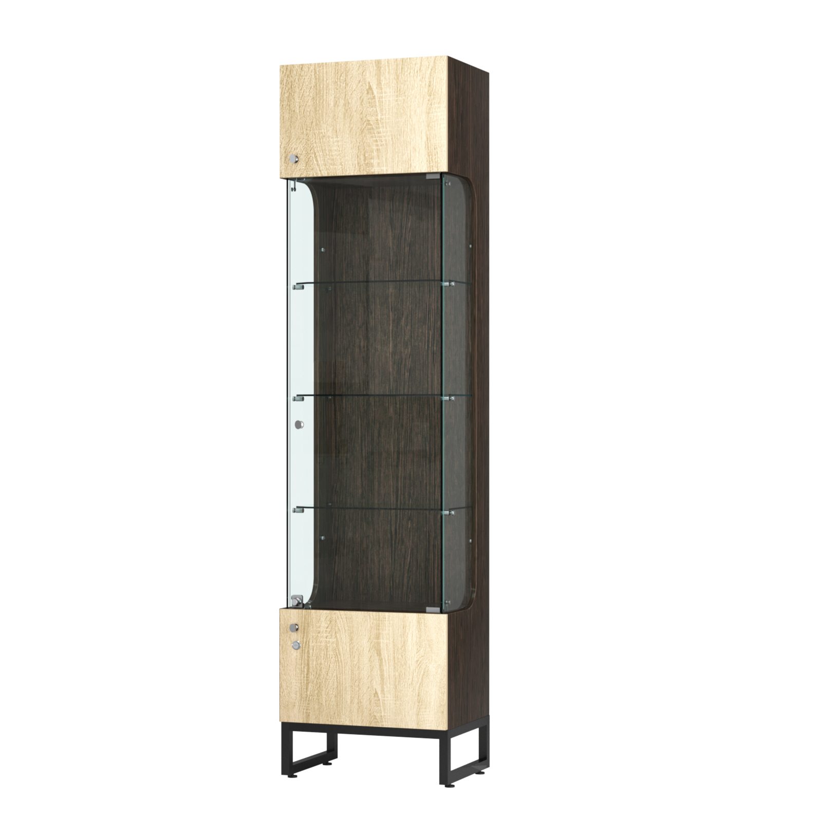 Витрина Монти №1-С Дуб Венге + Дуб Сонома