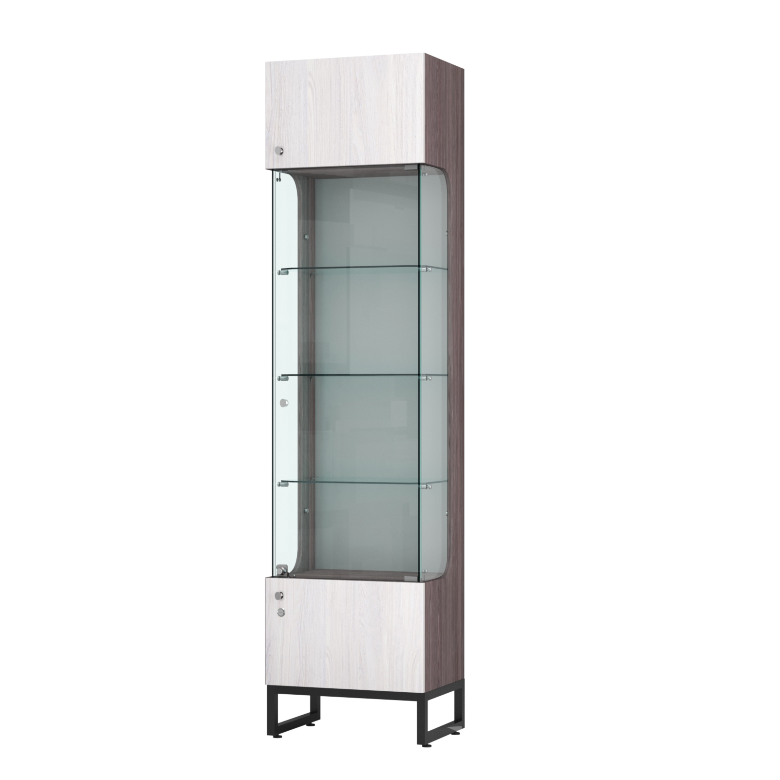 Витрина Монти №1-С Ясень Анкор темный + Ясень Анкор светлый