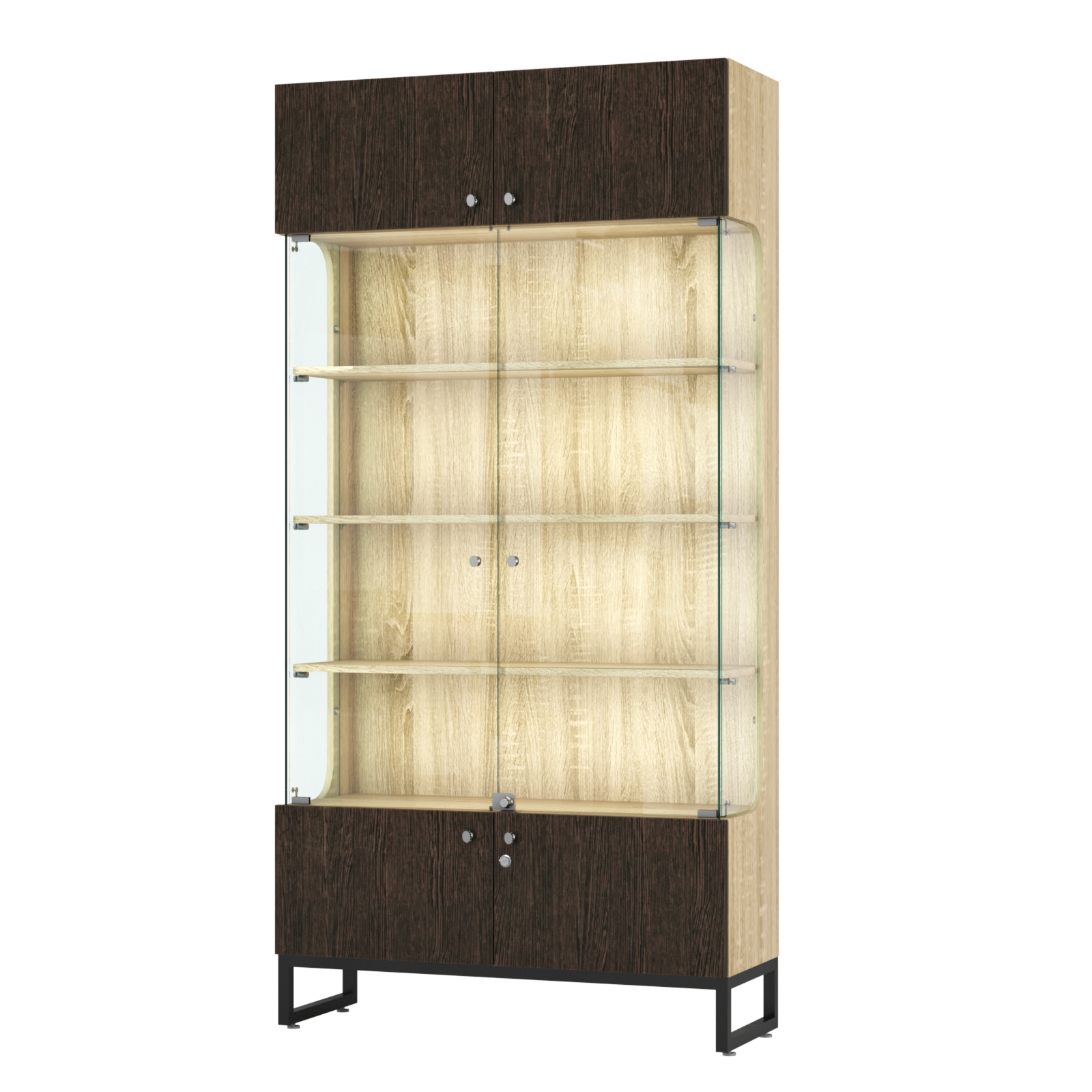 Витрина Монти №2 Дуб Сонома + Дуб Венге