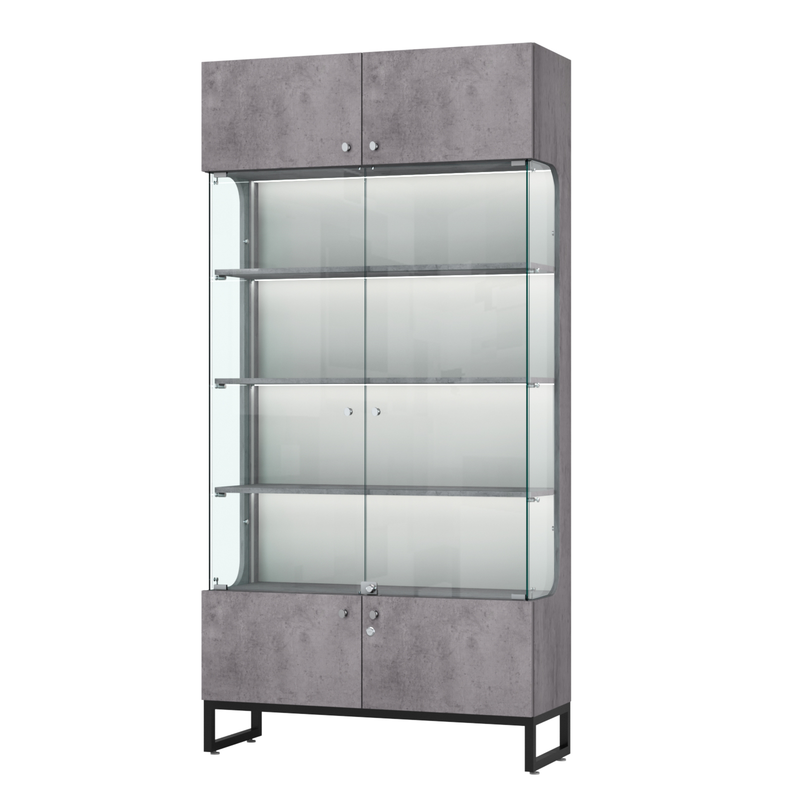 Витрина Монти №2-П Бетон Чикаго светло-серый F186 ST9