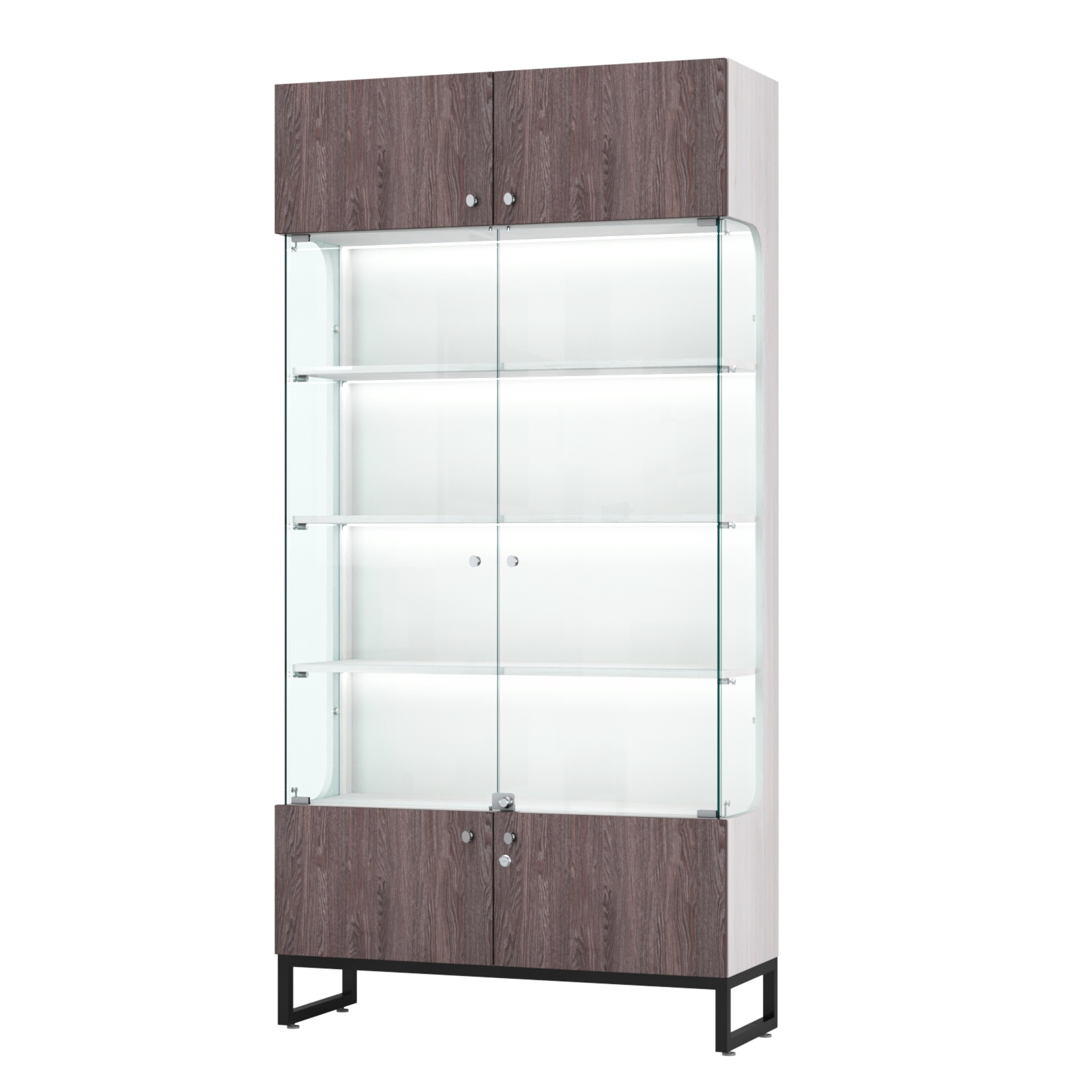 Витрина Монти №2-П Ясень Анкор светлый + Ясень Анкор темный